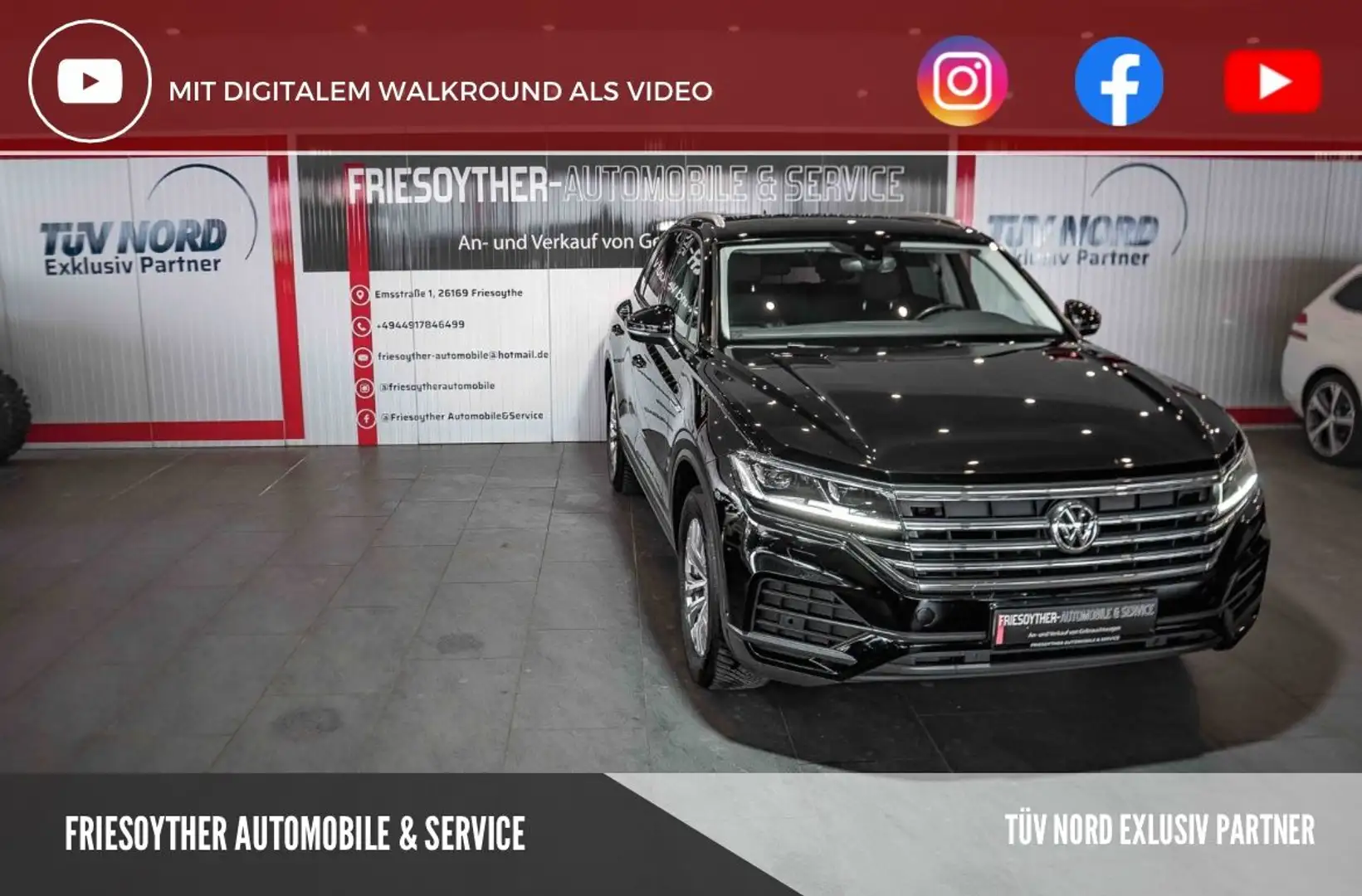Volkswagen Touareg 3.0 V6 TDI 4Motion AHK Kamera Leder Luft Schwarz - 1