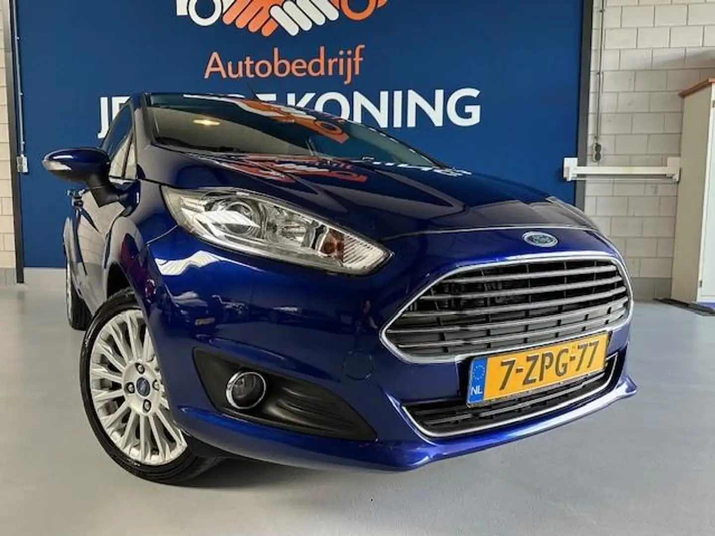 Ford Fiesta 1.0 EcoBoost Titanium/bj.2015/climate/navigatie/tr Blauw - 2