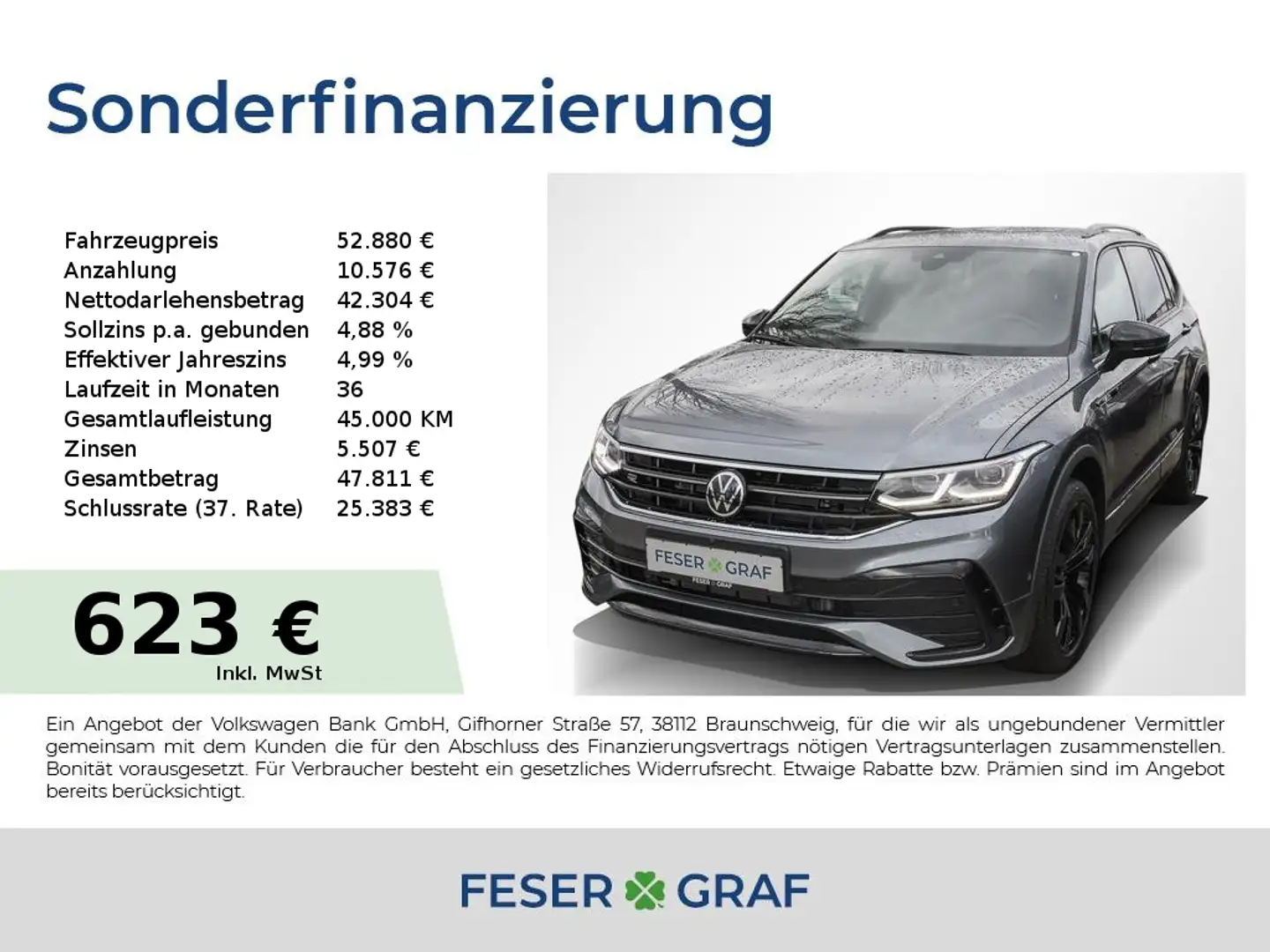Volkswagen Tiguan Allspace 2.0 TDI 4M R-Line Black DSG 7Si Grijs - 1