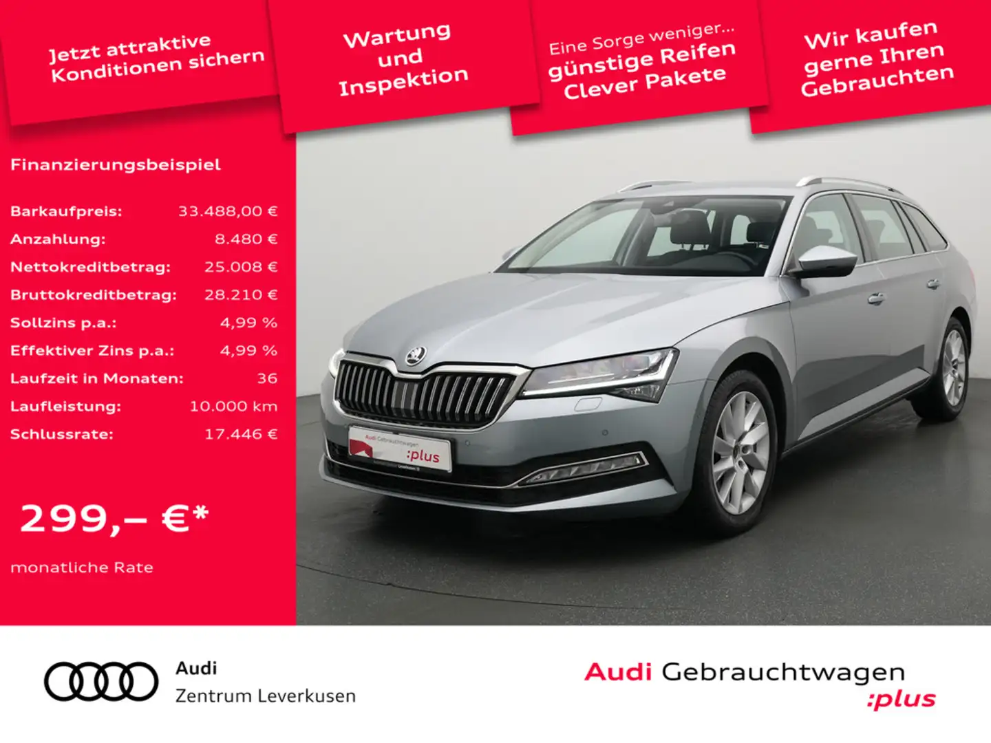 Skoda Superb Combi Style DSG ACC AHK LEDER SHZ KLIM Grau - 1