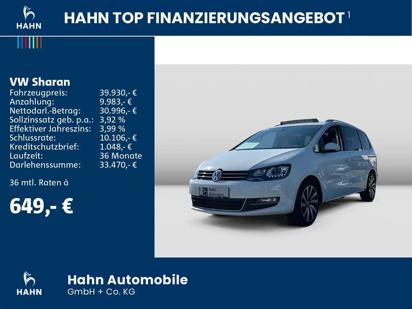 Volkswagen Sharan 1.4 TSI DSG Highline 7 Sitze Leder Standh Weiß - 2