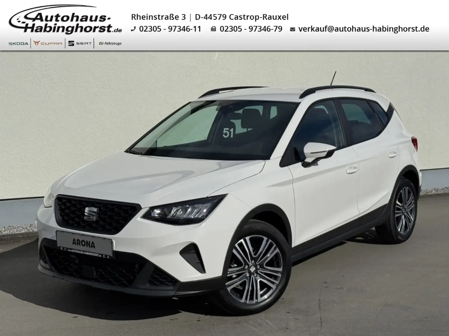 SEAT Arona 1.0 TSI Style Edition FullLink Shz Tempo LED 17Alu Weiß - 1