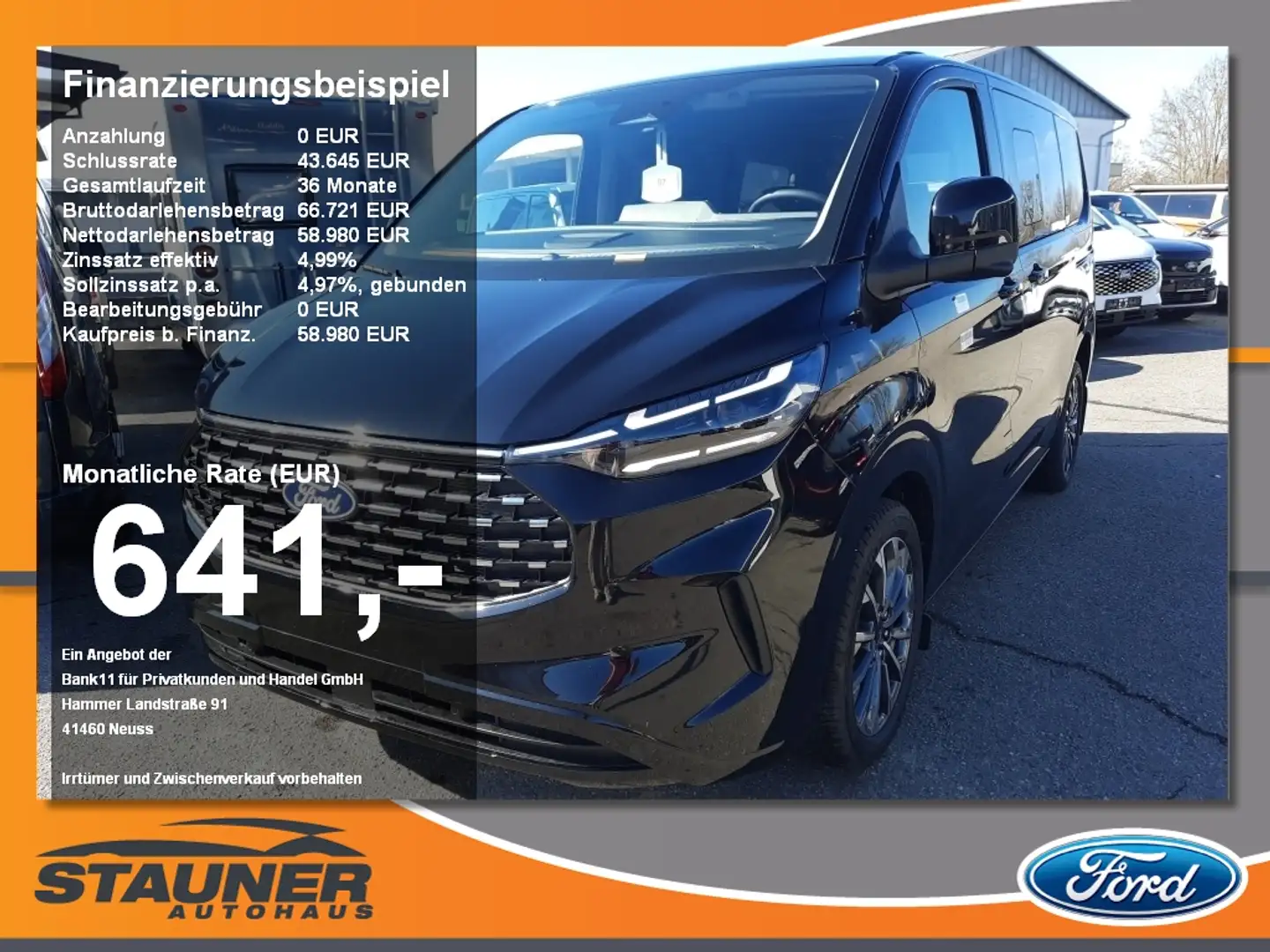 Ford Tourneo Custom 2.0l 320L1 AWD Titanium X Navi Schwarz - 1