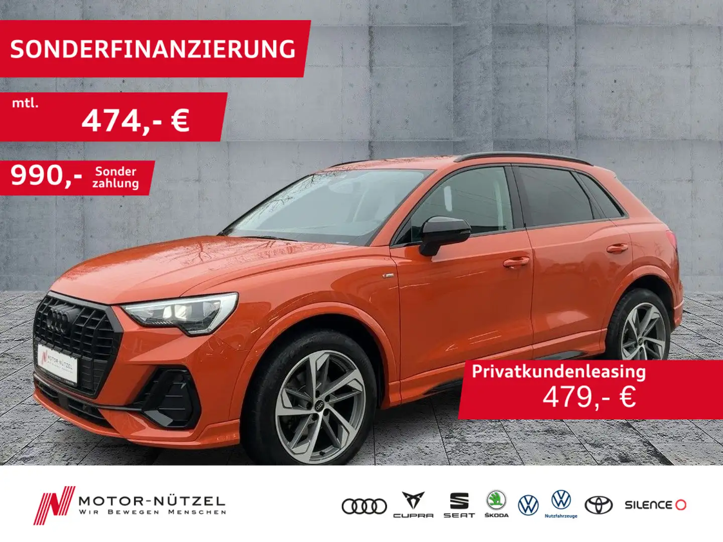 Audi Q3 35 TDI S-TR S-LINE 5JG+LED+NAVI+AHK+ACC+VC+19 Orange - 1