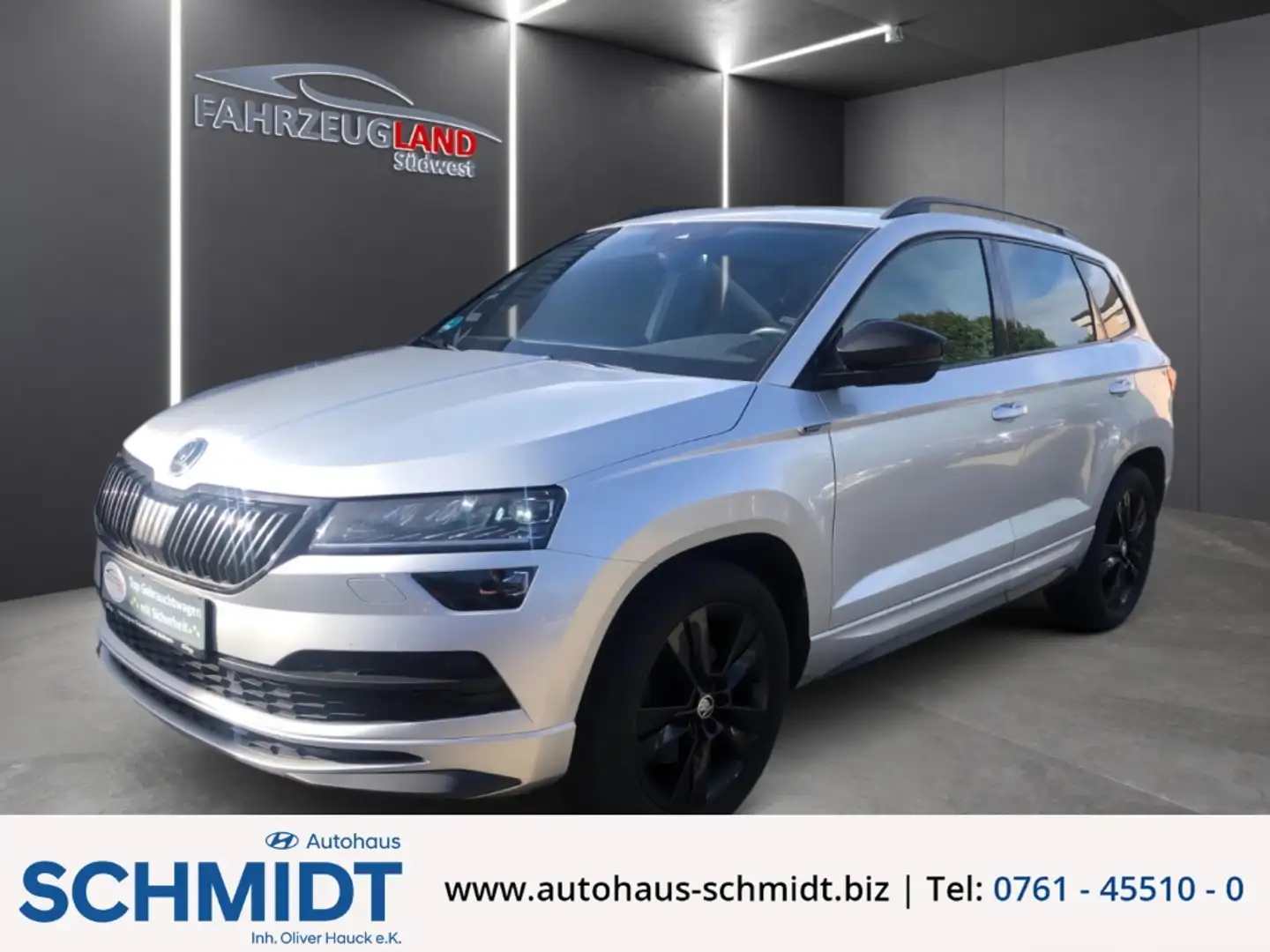 Skoda Karoq Sportline 4x4 2.0 TDI DSG el.-AHK Pano Tempomat SH Argent - 1