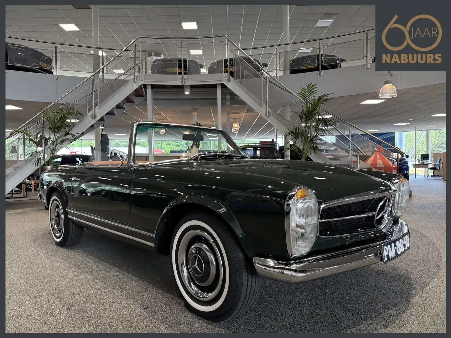 Mercedes-Benz SL 230 1964, Donker groen, Cognac interieur Зелений - 1