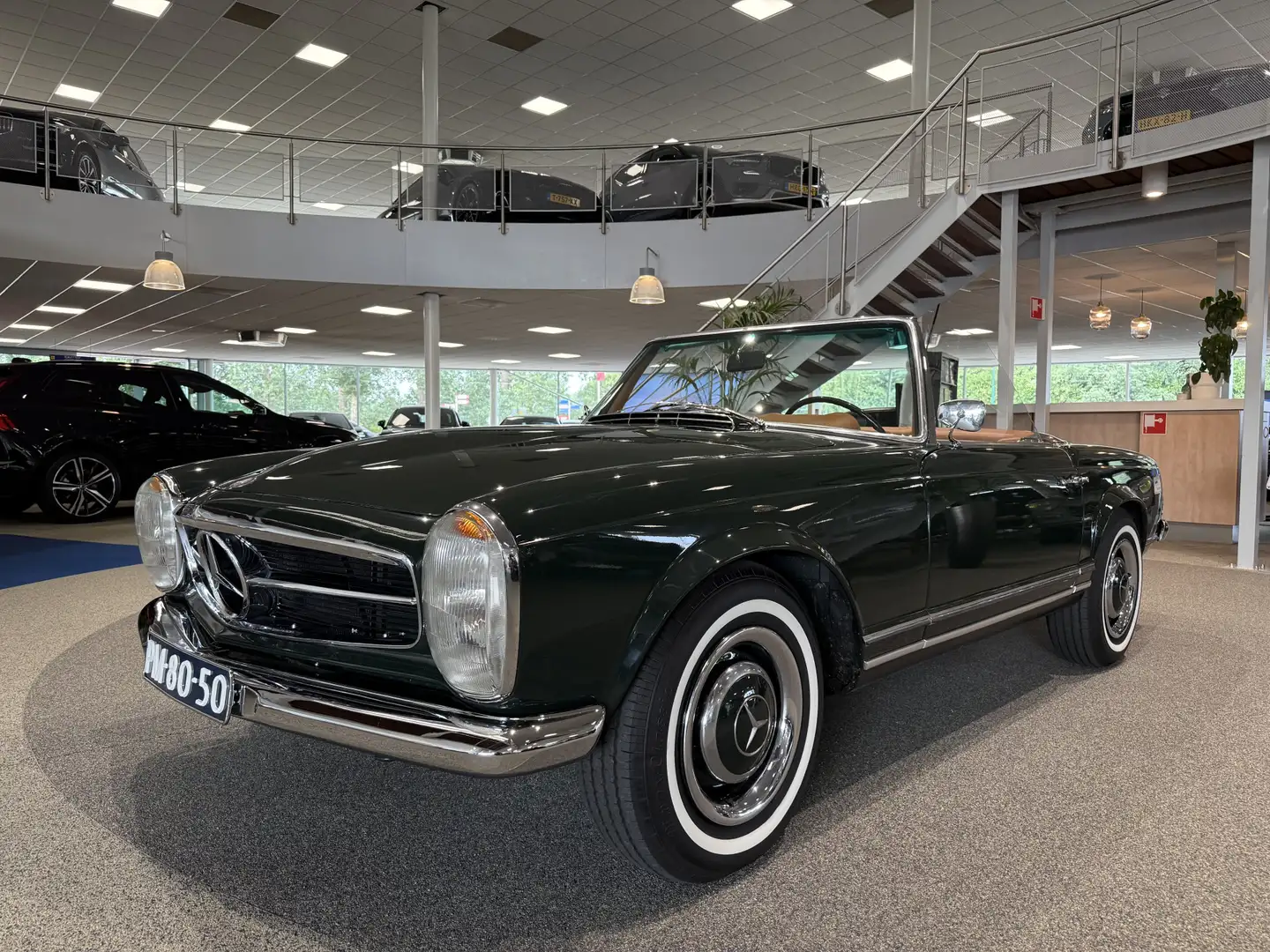 Mercedes-Benz SL 230 1964, Donker groen, Cognac interieur Зелений - 2