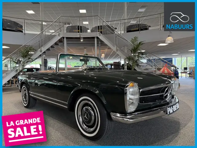 Mercedes-Benz SL 230 1964, Donker groen, Cognac interieur