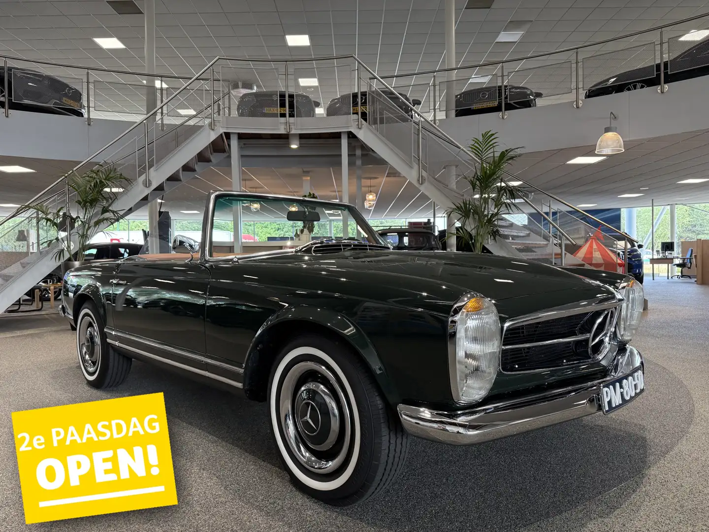 Mercedes-Benz SL 230 1964, Donker groen, Cognac interieur Verde - 1