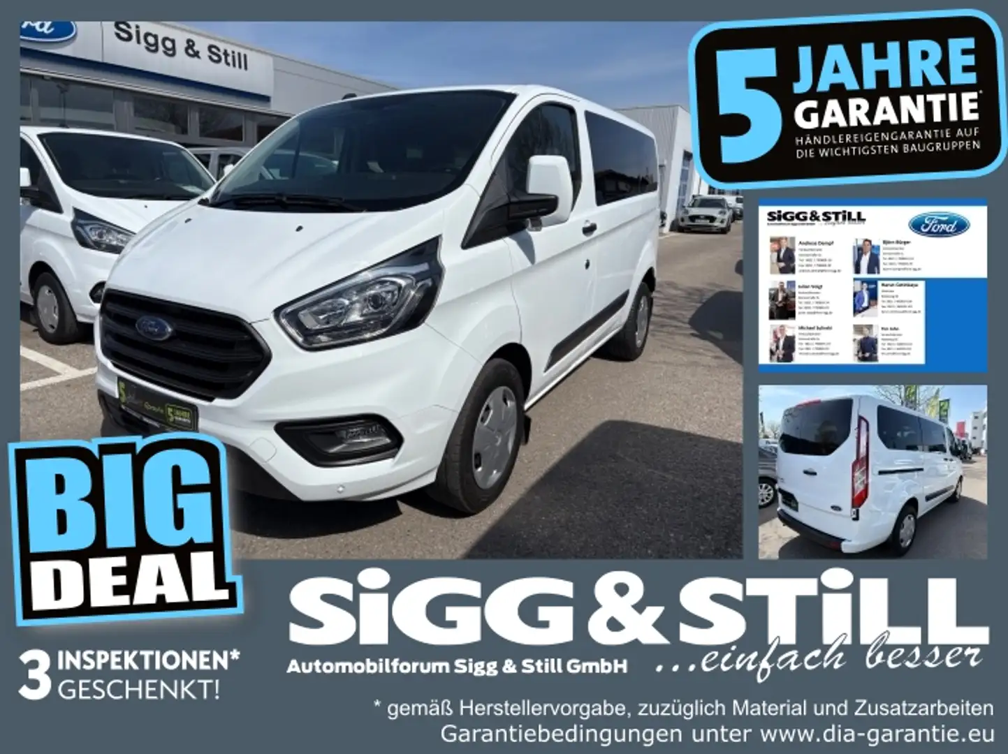 Ford Transit Custom Kombi 320 L1 Trend 9-SITZER*KLIMA Weiß - 1
