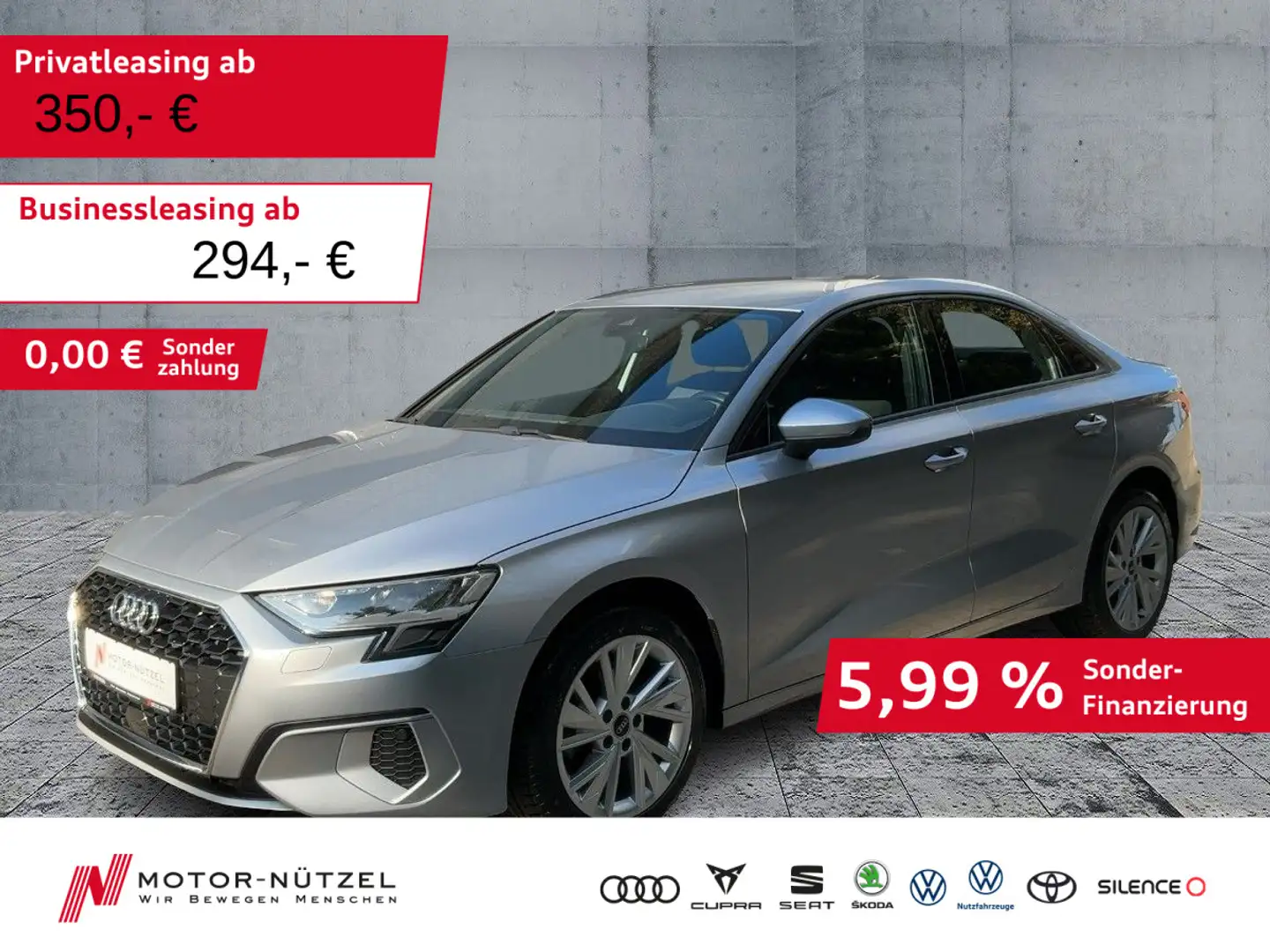 Audi A3 30 TFSI S-TR 5JG+LED+NAV+AHK+ACC+VC Silber - 1