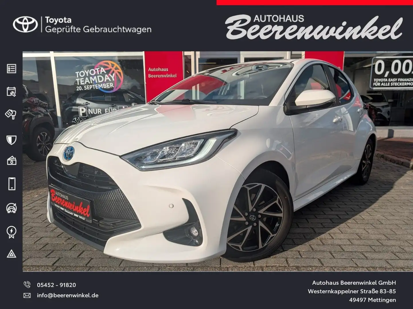 Toyota Yaris 1.5-l-VVT-i Hybrid CVT Team Deutschl *PDC* Wit - 1