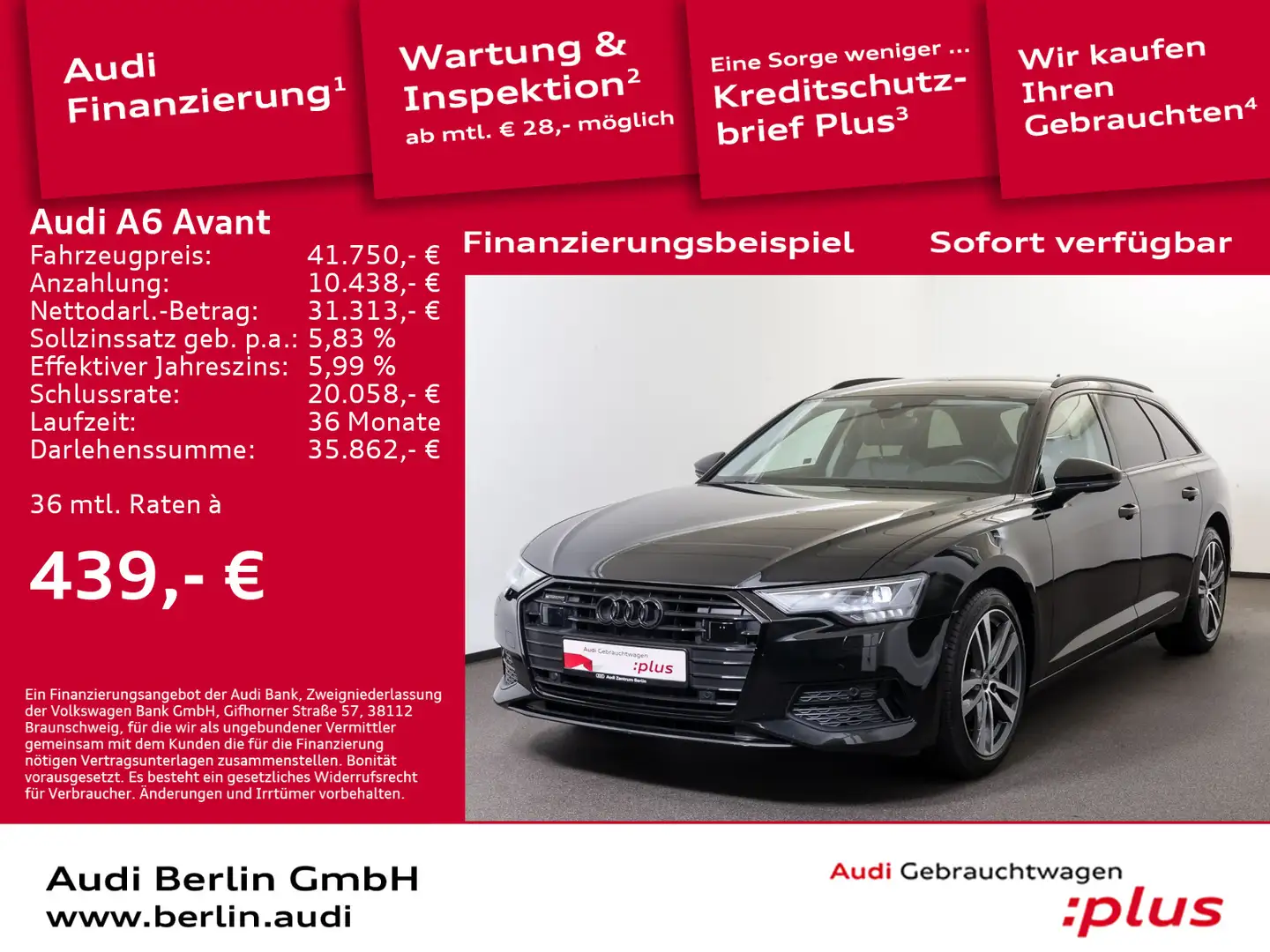 Audi A6 Sport 40 TDI qu. S tr. NAVI RFK LED PDC Schwarz - 1