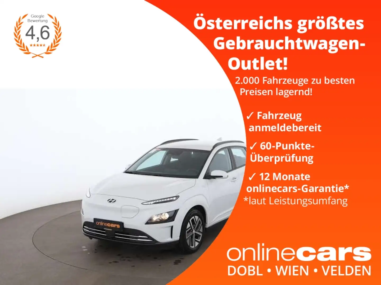 Hyundai KONA Select Elektro 64kWh Aut RADAR SITZHZG R-CAM Weiß - 1