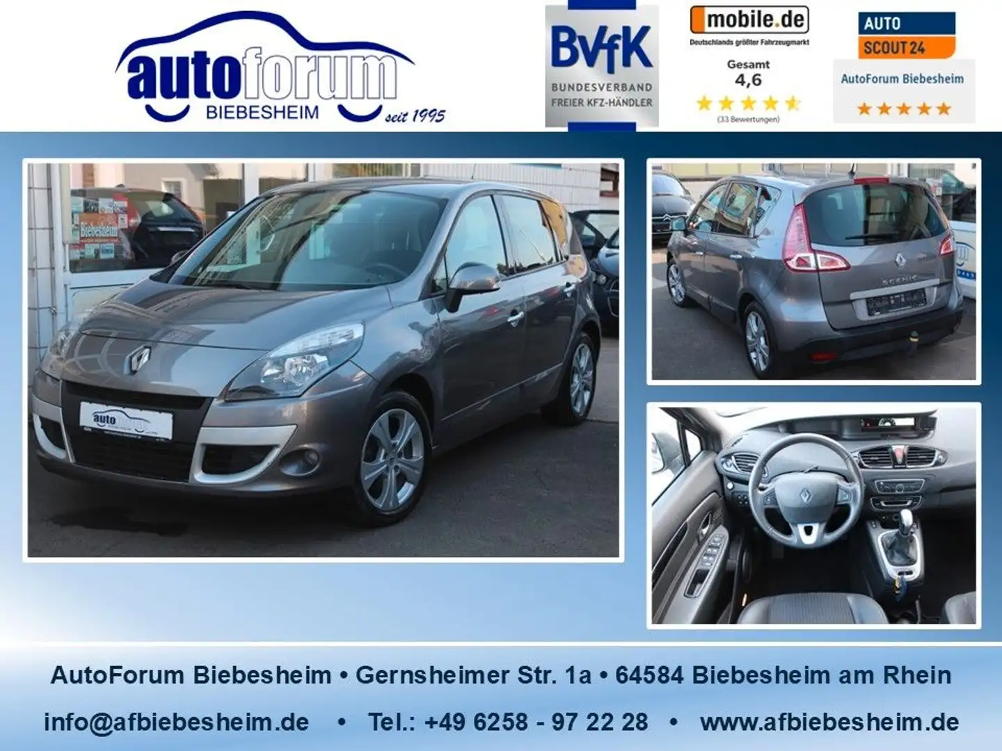 Renault Scenic III 2.0 Dynamique Prinz-LPG*Teilleder*AHK Gris - 1