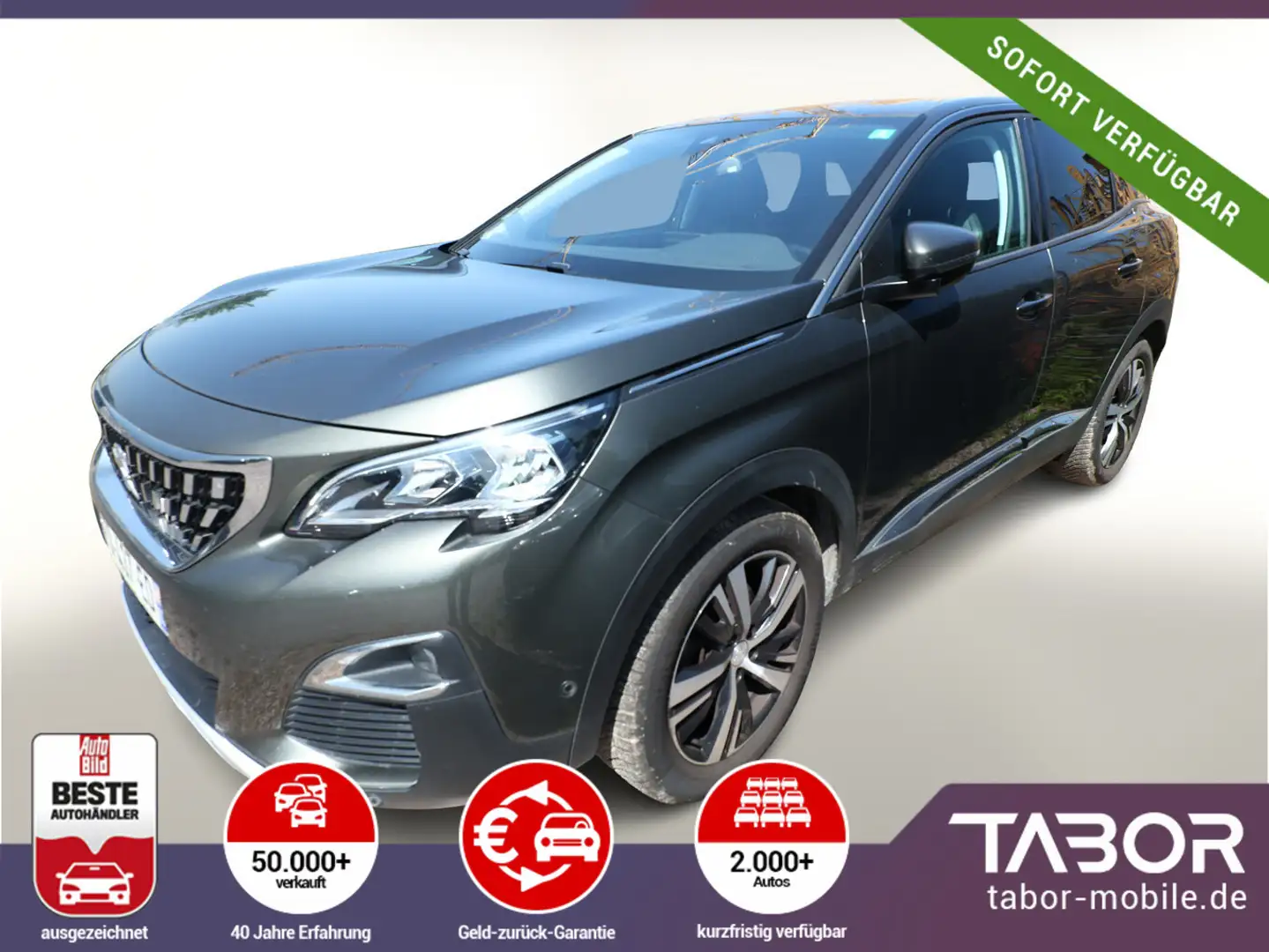 Peugeot 3008 1.2 PureTech 130 Allure Nav AHK KeyLess PDC Grau - 1