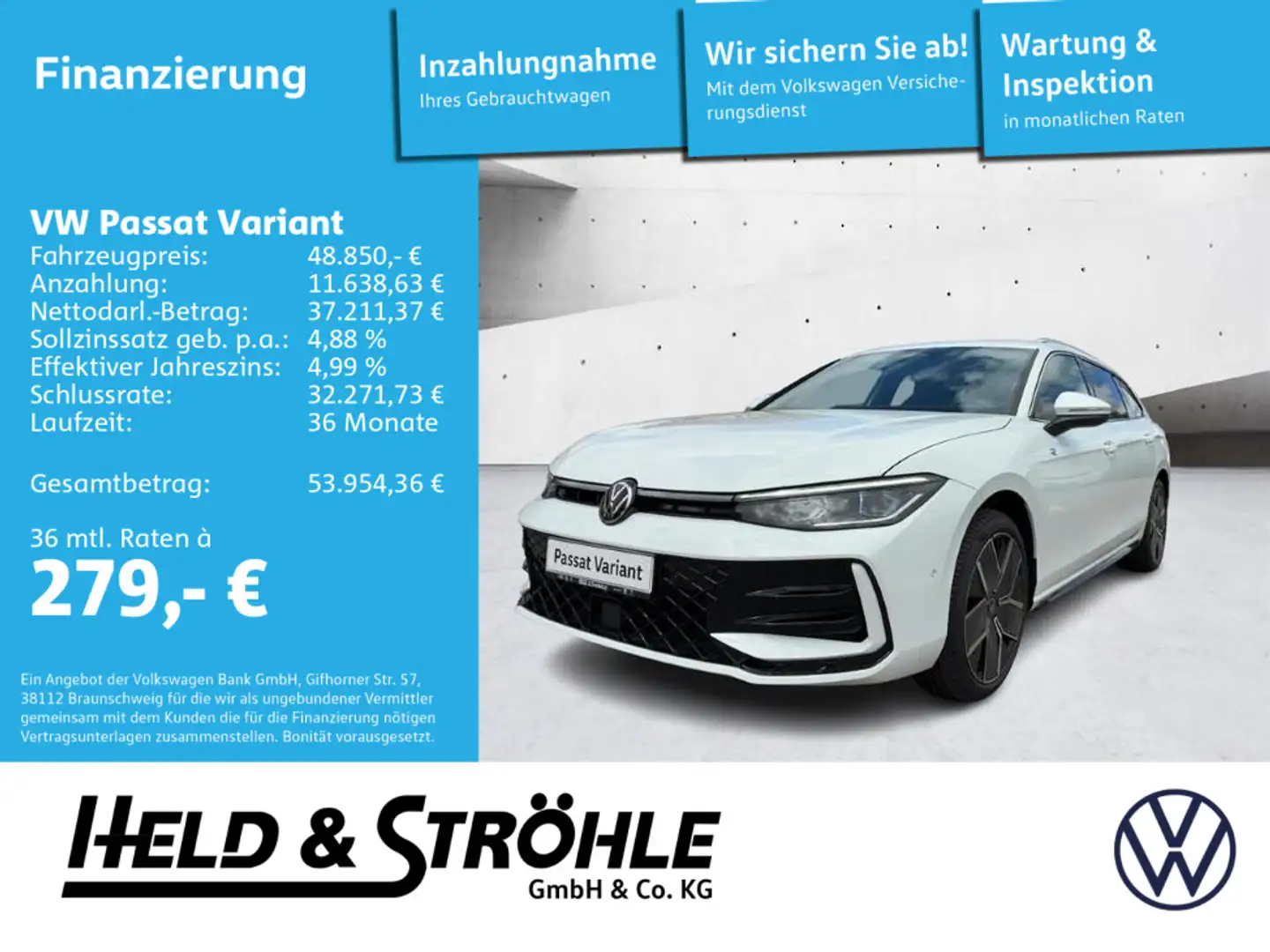 Volkswagen Passat Variant R-Line 2.0 TDI AHK HuD IQ.LED 360 Weiß - 1