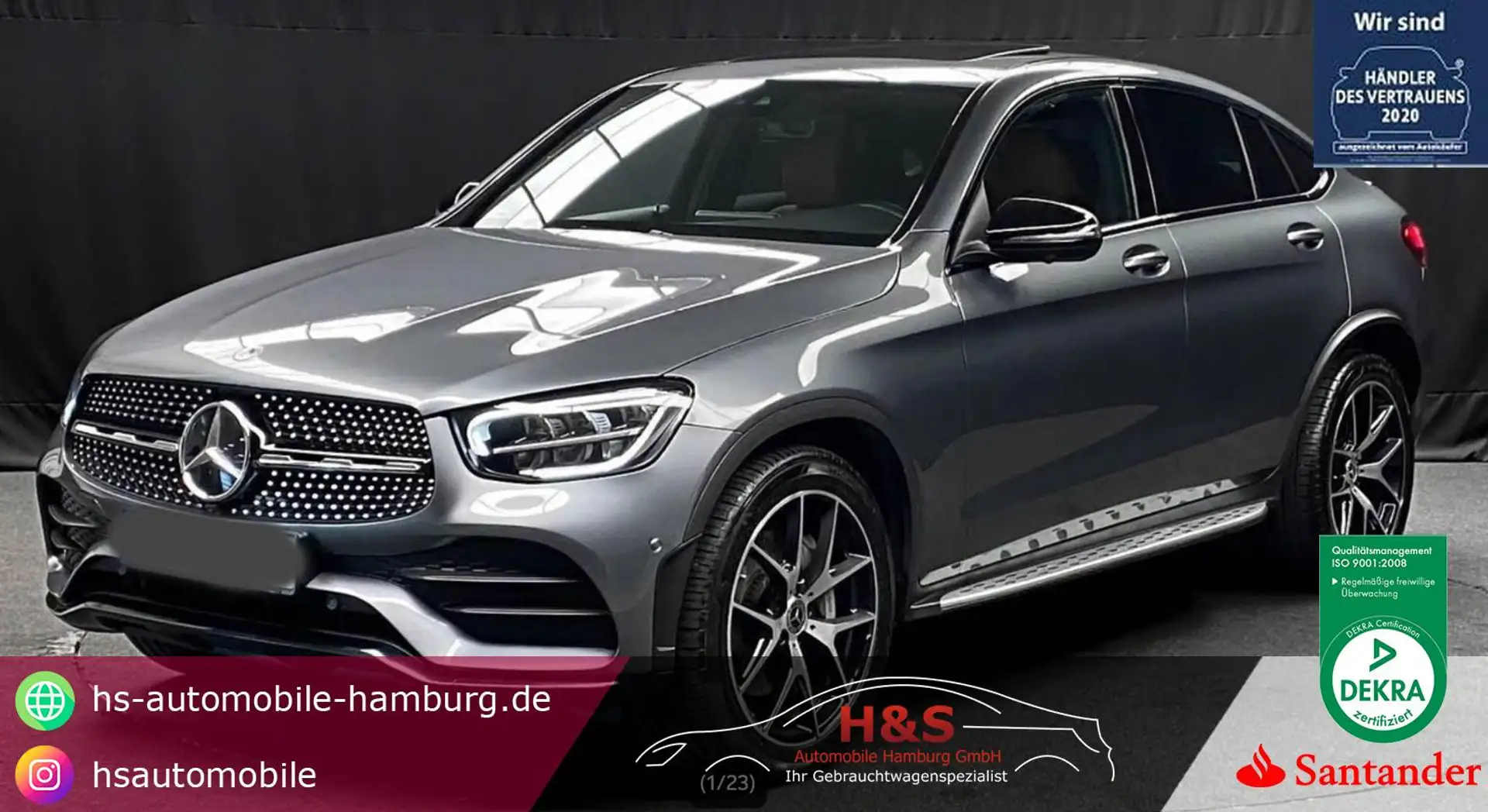 Mercedes-Benz GLC 220 d 4Matic Coupe PANO*ACC Gris - 1