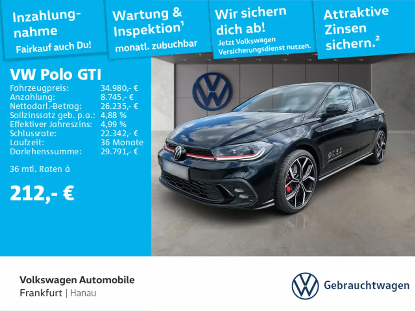 Volkswagen Polo GTI 2,0 l TSI DSG Navi IQ.LIGHT - LED-Matri Schwarz - 1