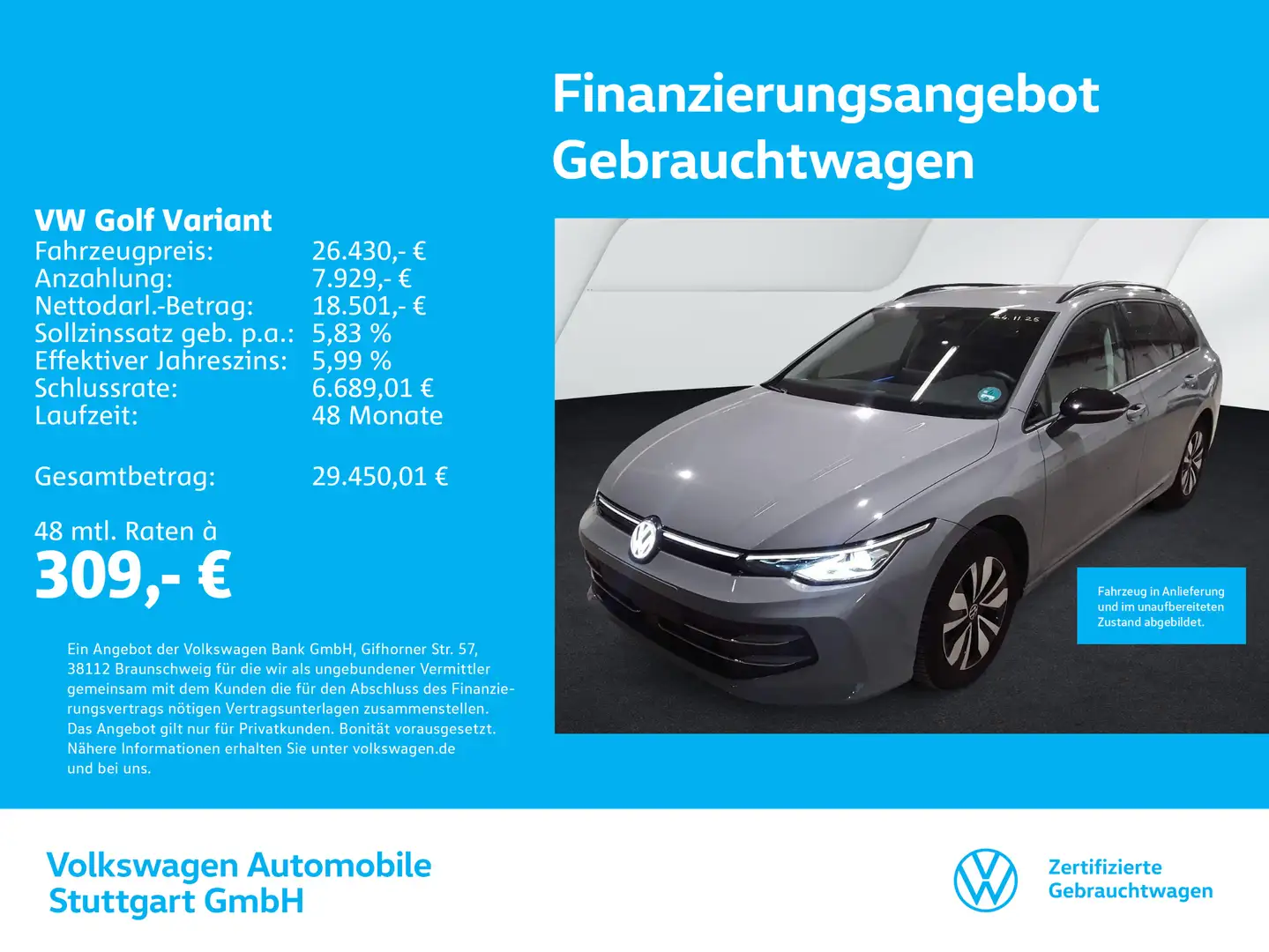 Volkswagen Golf Variant Goal 1.5 TSI Navi Kamera AHK ACC Grau - 1