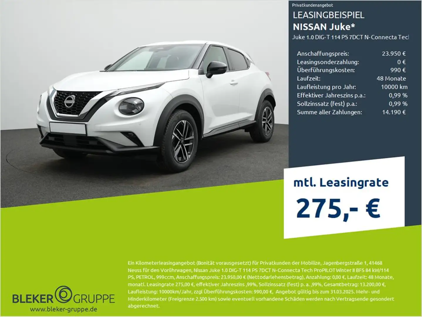 Nissan Juke 1.0 114 PS 7DCT N-C Tech ProPILOT Winter BFS Weiß - 1