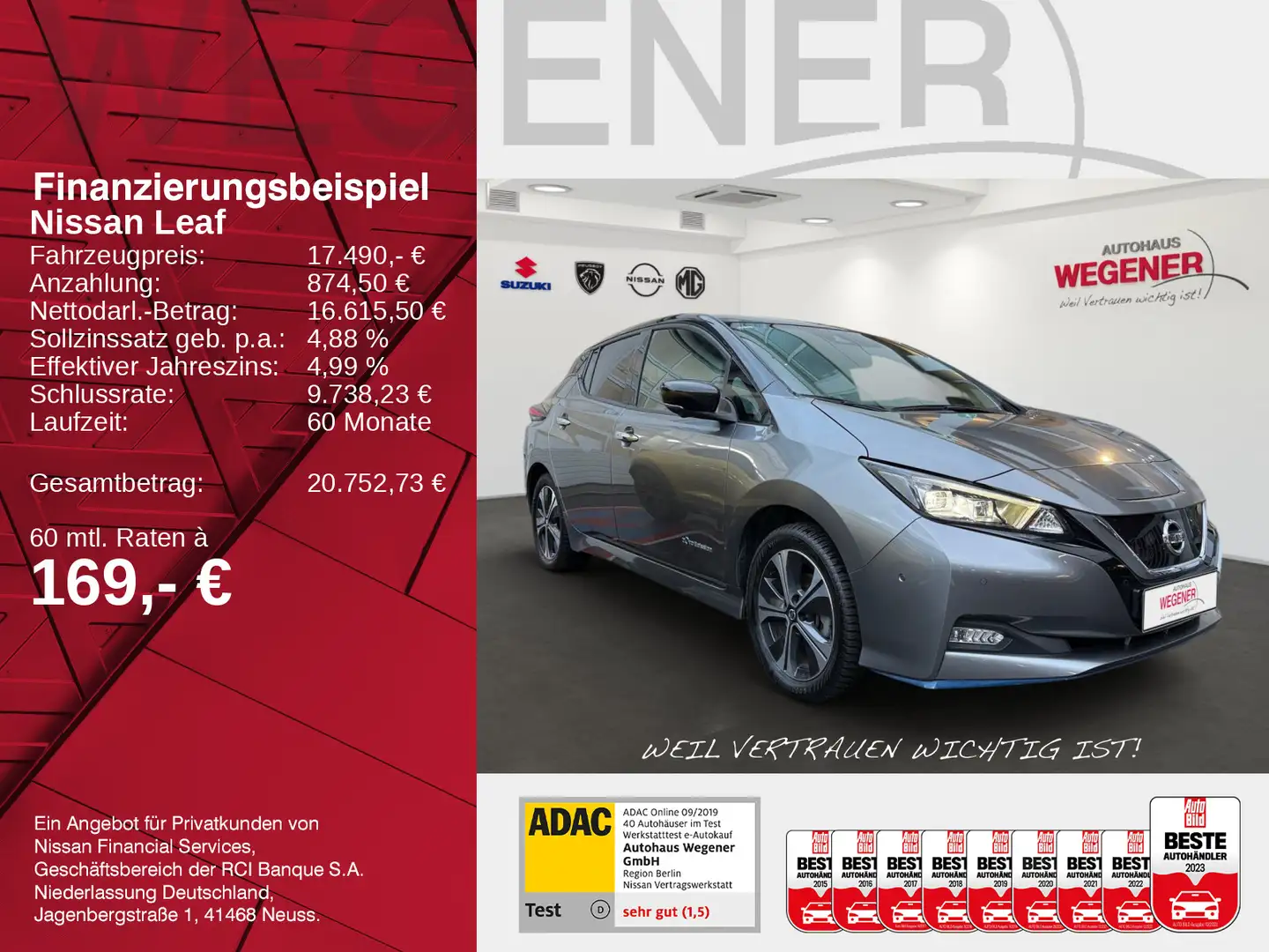 Nissan Leaf LEAF TEKNA 62kWh KAMERA NAVI BOSE SITZHEIZUNG Schwarz - 2