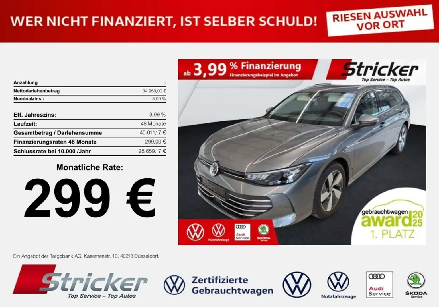 Volkswagen Passat Variant Business 1.5 TSI e-hybrid 299,-ohne Anzahlung Nav Grau - 1