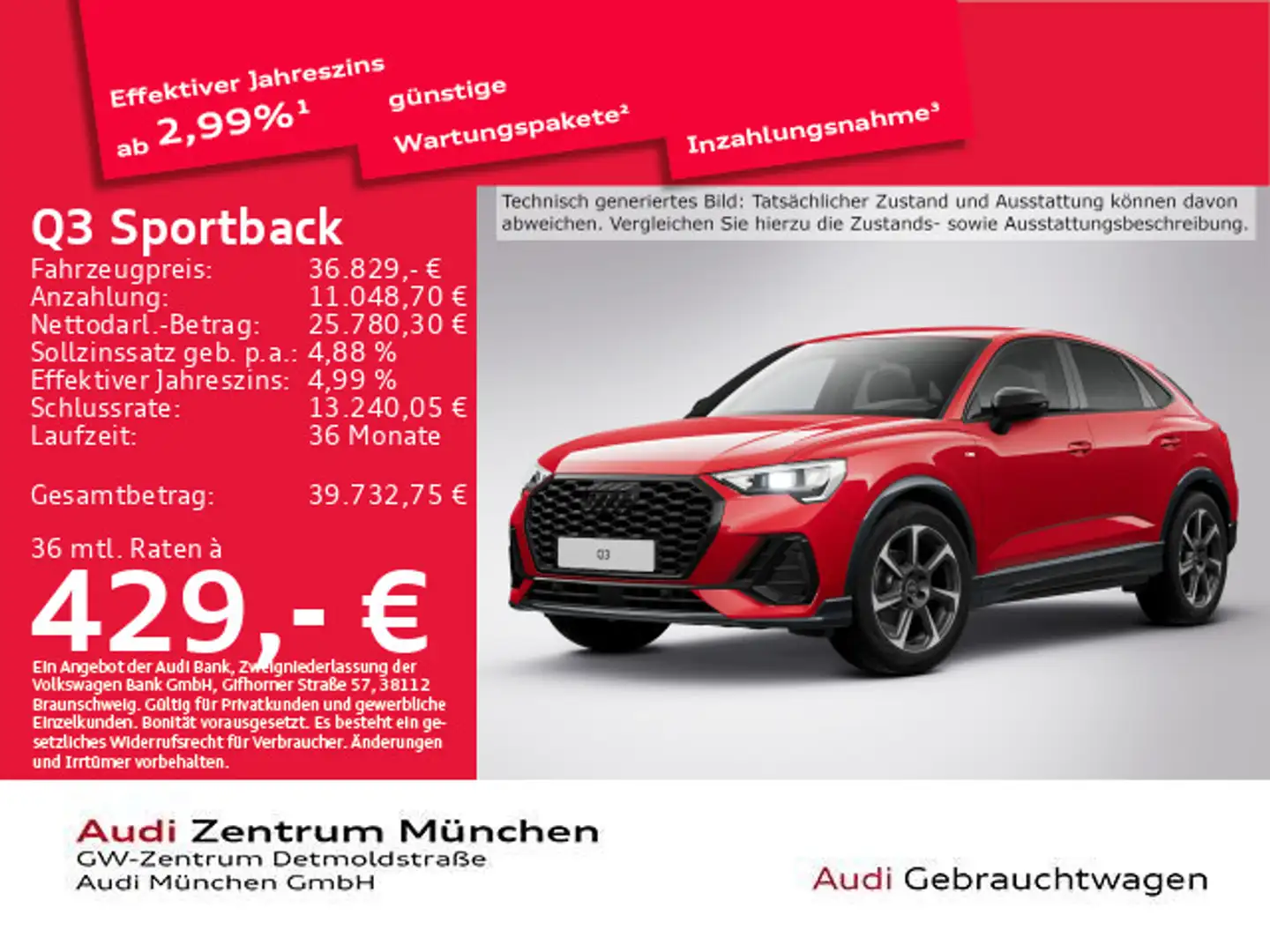 Audi Q3 35 TFSI S tronic 2x S line AHK/Virt Rot - 1