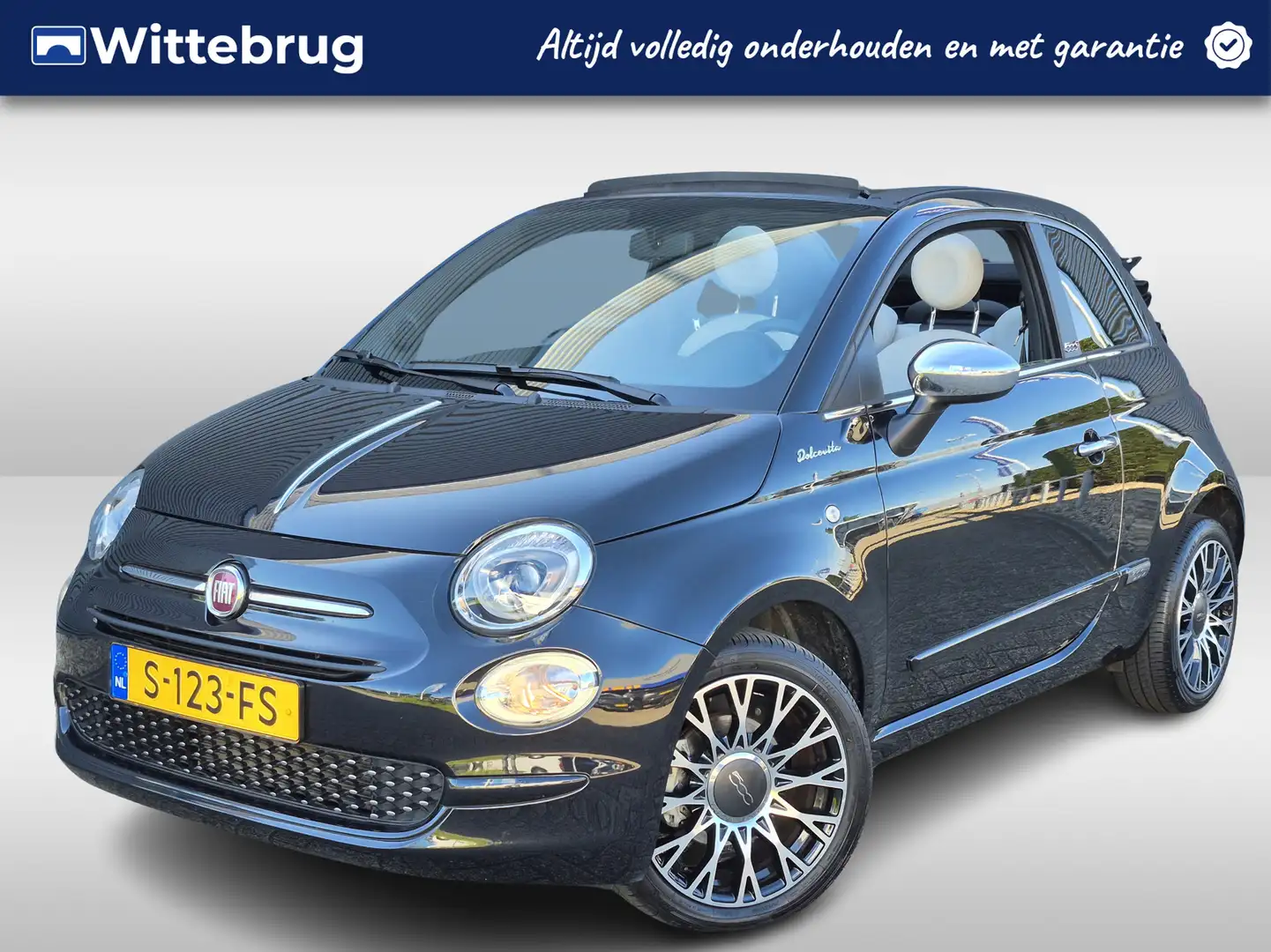 Fiat 500C 1.0 Hybrid Dolcevita Cabrio | Cruise Control | Nav Zwart - 1