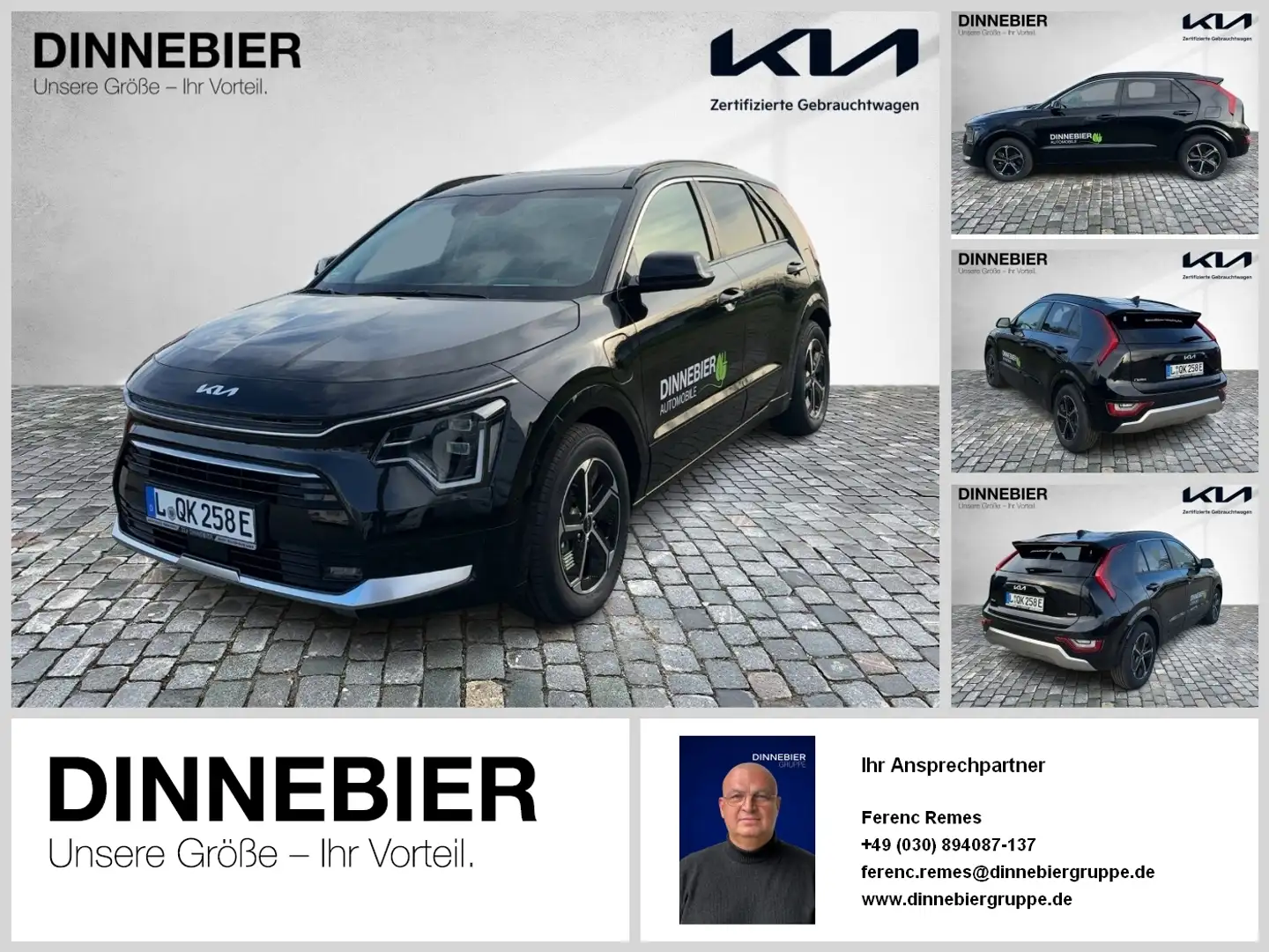 Kia Niro Spirit 1.6 PHEV Glasdach+LED+Navi+Kamera Schwarz - 1