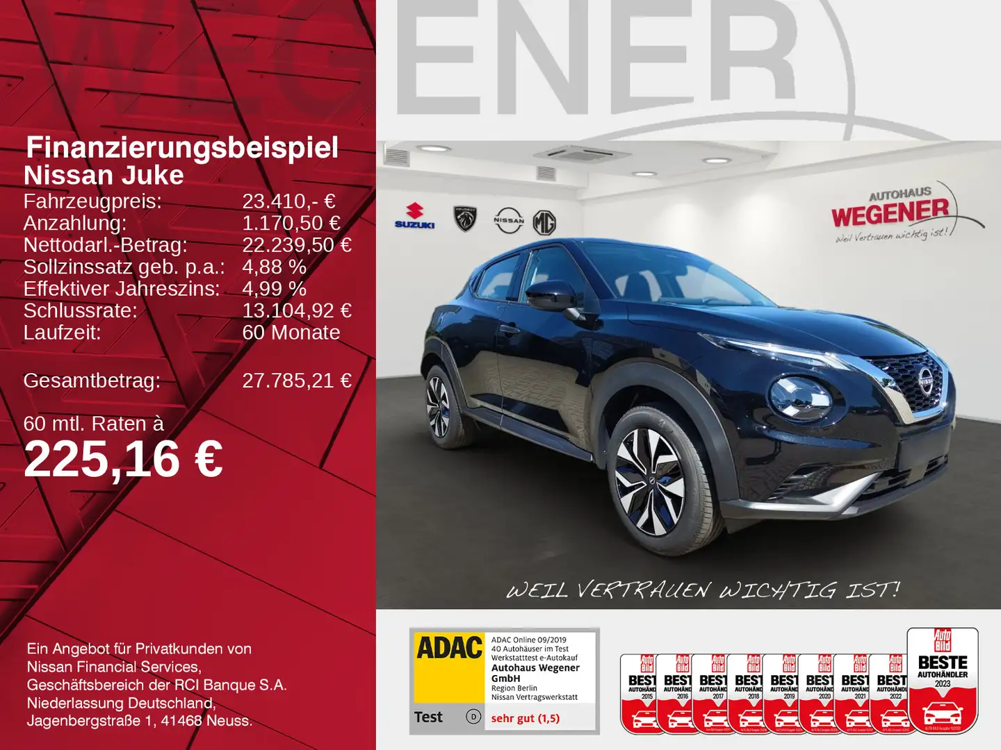 Nissan Juke JUKE ACENTA 1.0 DIG-T 114 PS 7DCT NAVI KLIMA SHZ Schwarz - 2