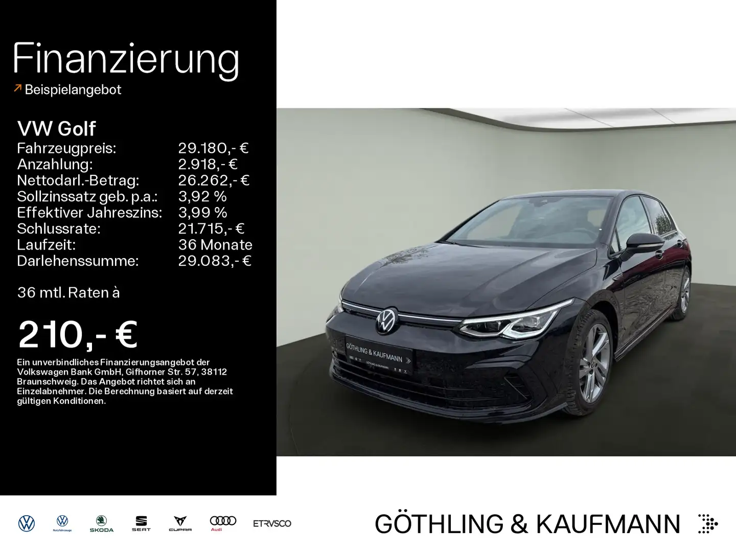 Volkswagen Golf R-Line 2.0TSI 140kW*DSG*IQ-Light*H&K*ACC*AS Nero - 1