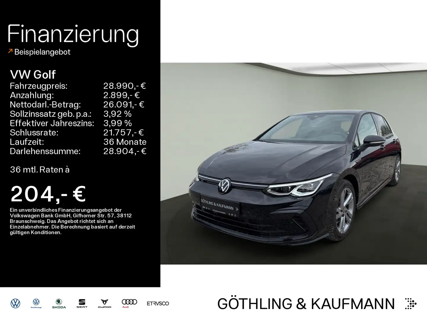 Volkswagen Golf R-Line 2.0TSI 140kW*DSG*IQ-Light*H&K*ACC*AS Zwart - 1