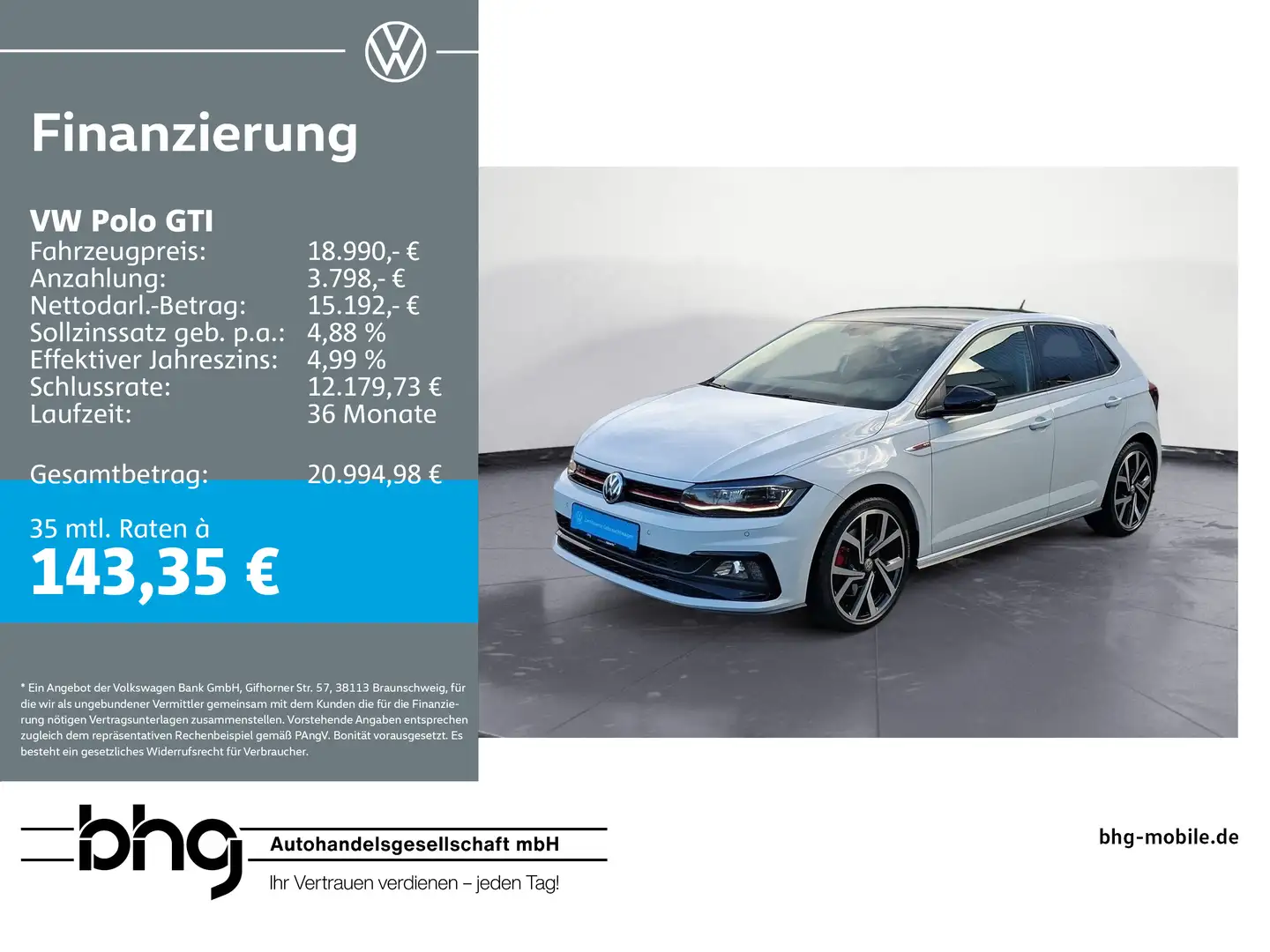 Volkswagen Polo GTI 2.0 TSI DSG Weiß - 1