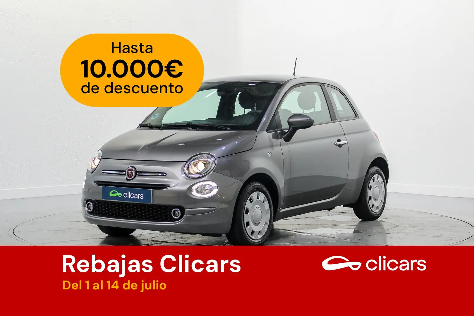 Fiat 500 1.0 Hybrid Cult 52kW Gris - 1