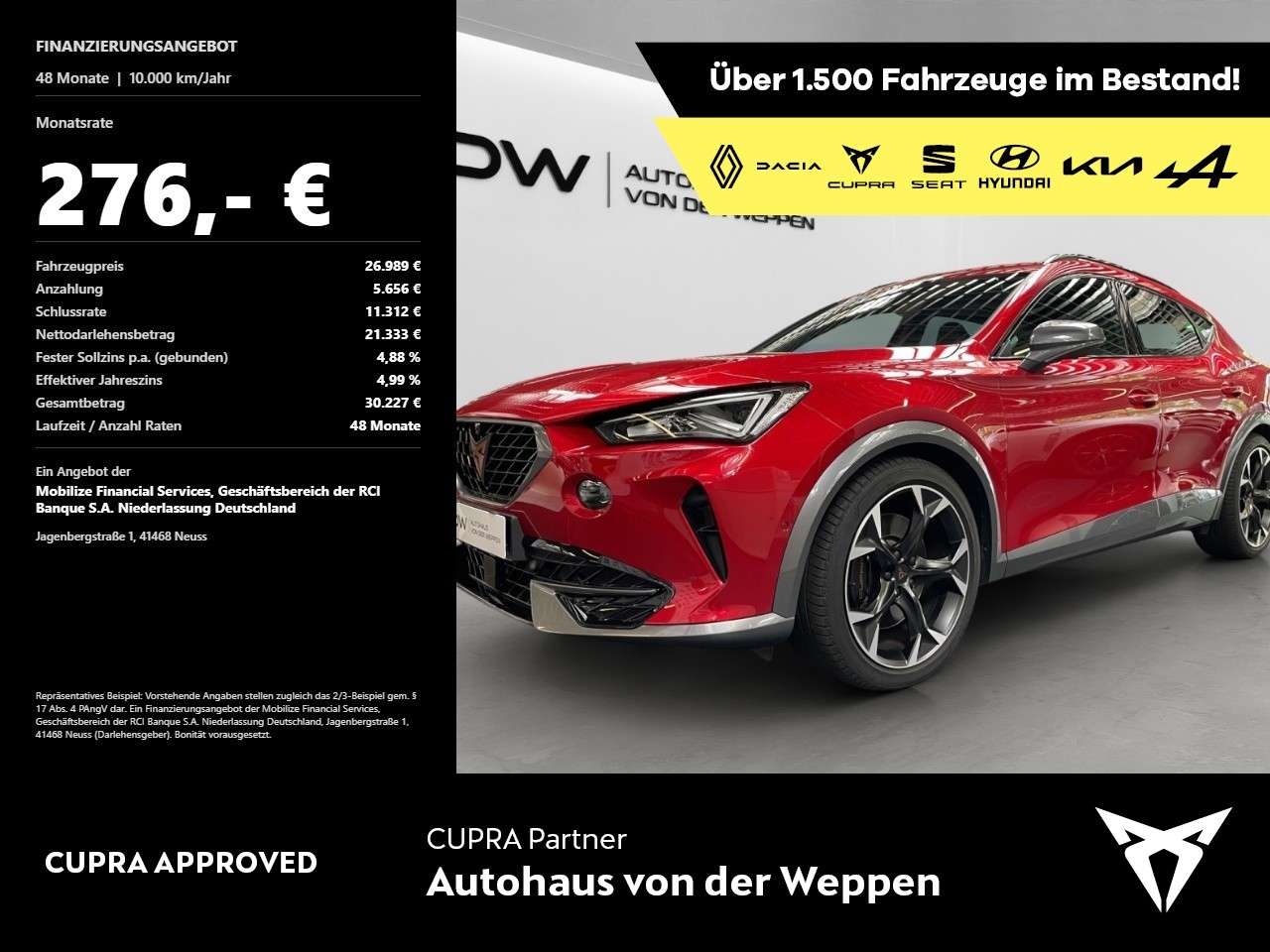 Cupra Formentor — Cupra Formentor VZ 4Drive 2.0 TSI TOP VIEW, el. Heck. Klima Navi