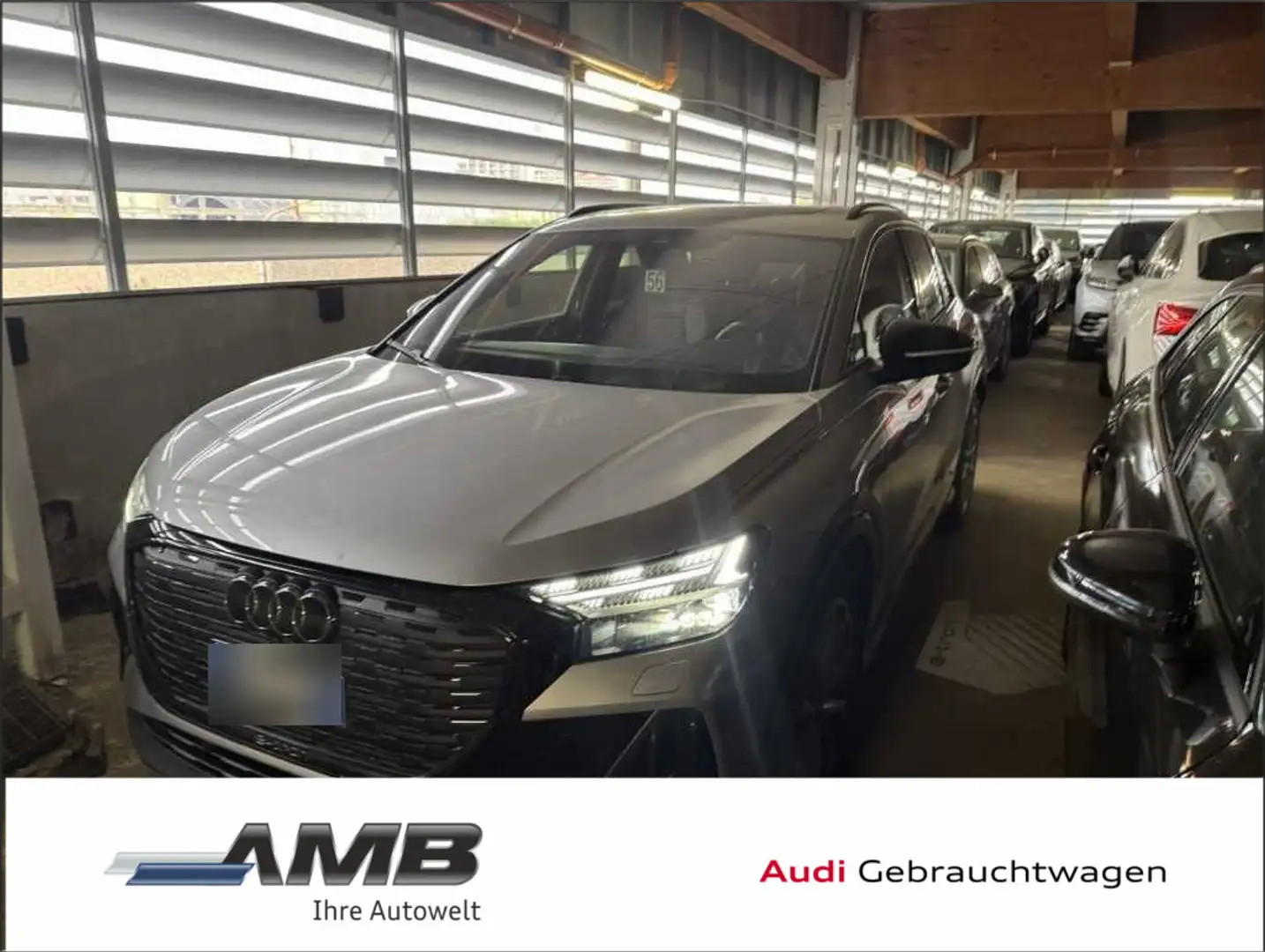 Audi Q4 e-tron S line 55 qu Matrix/Pano/HuD/Nav/Leder Silber - 1