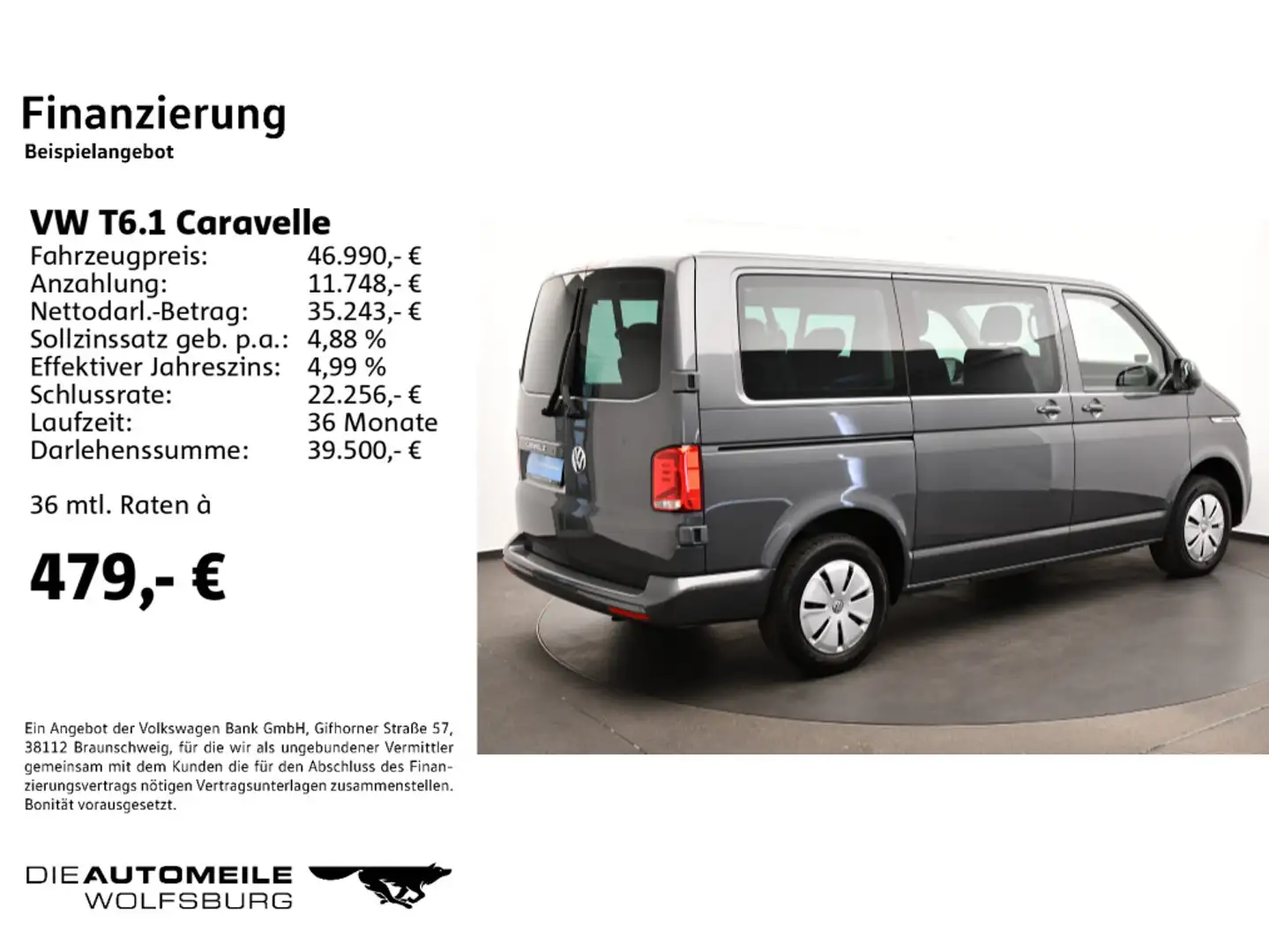 Volkswagen T6.1 Caravelle KR 2.0 TDI DSG Comfortline Kurz/L Grau - 2