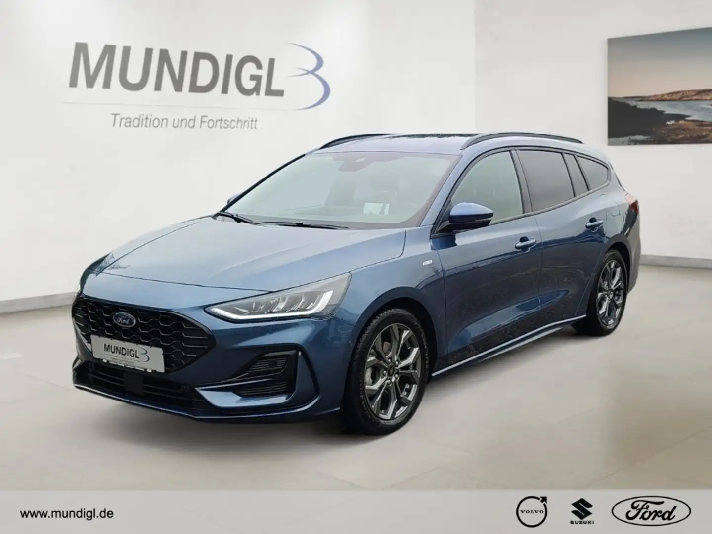 Ford Focus Turnier ST-Line X 1.0 EcoBoost Mild-Hybrid EU6d HU Blau - 1