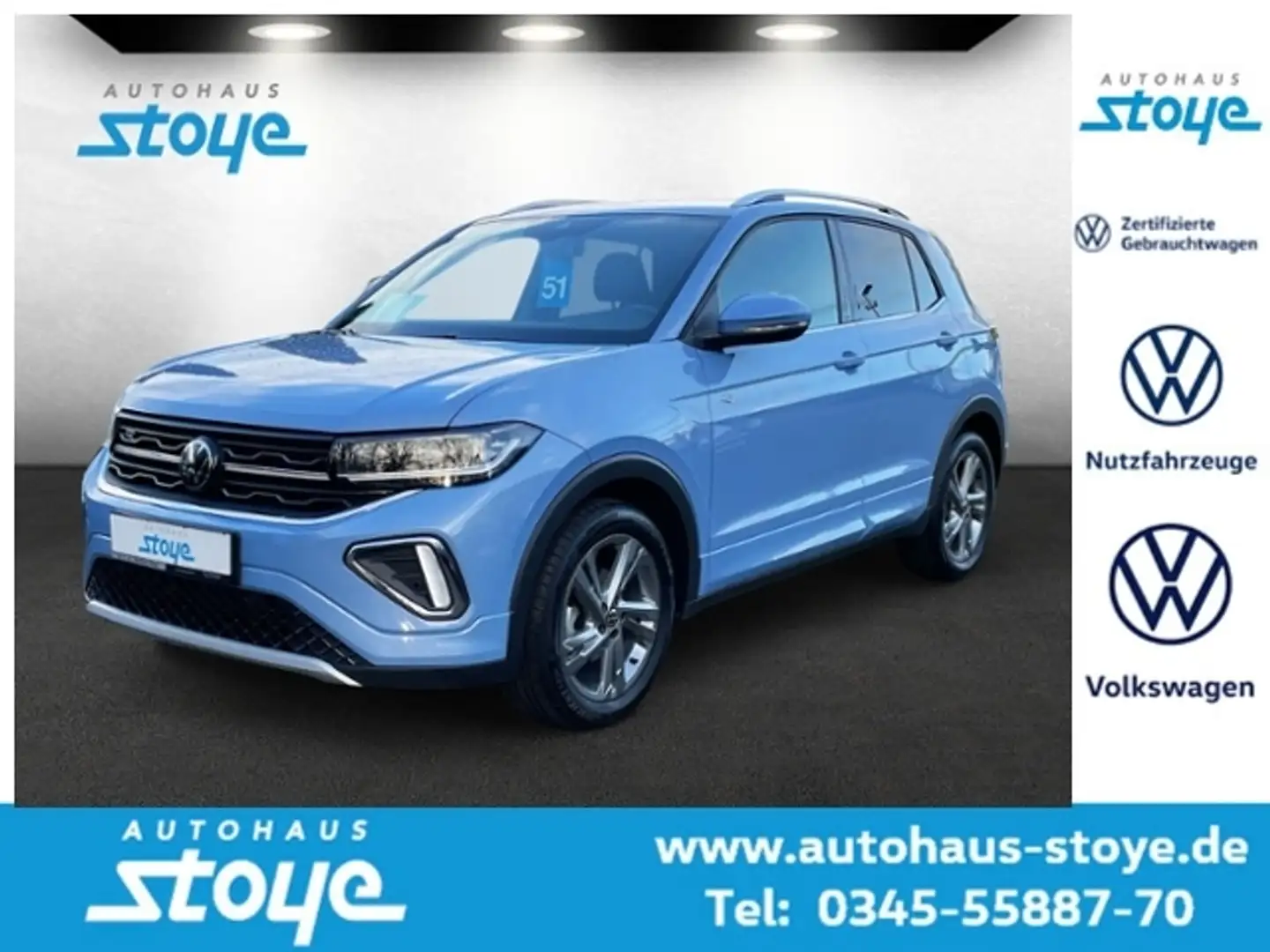 Volkswagen T-Cross R-Line TSi DSG Navi AZV Matrix Blau - 1