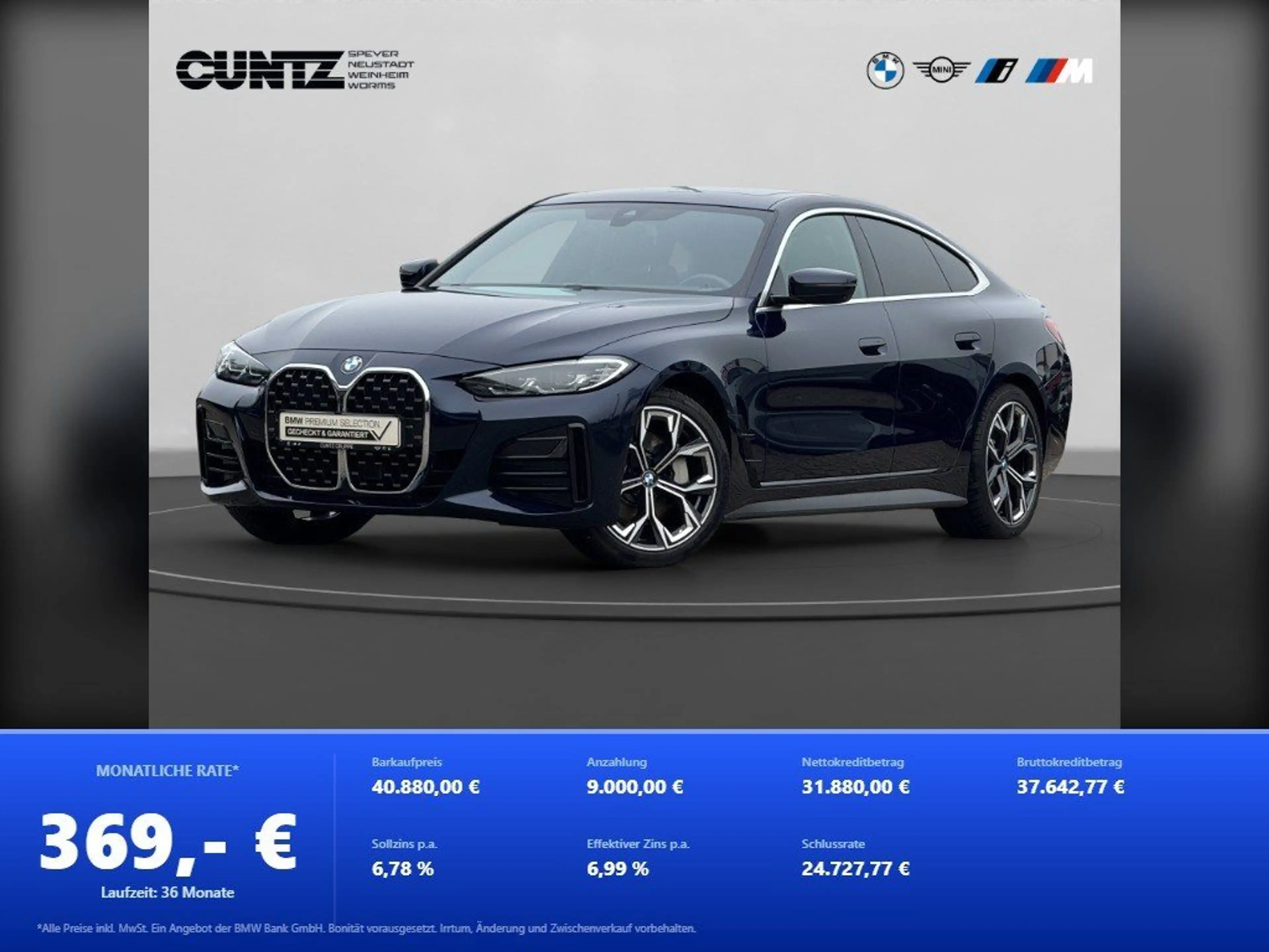 BMW 430 i Gran Coupé MSport Harman/Kardon Glasdach