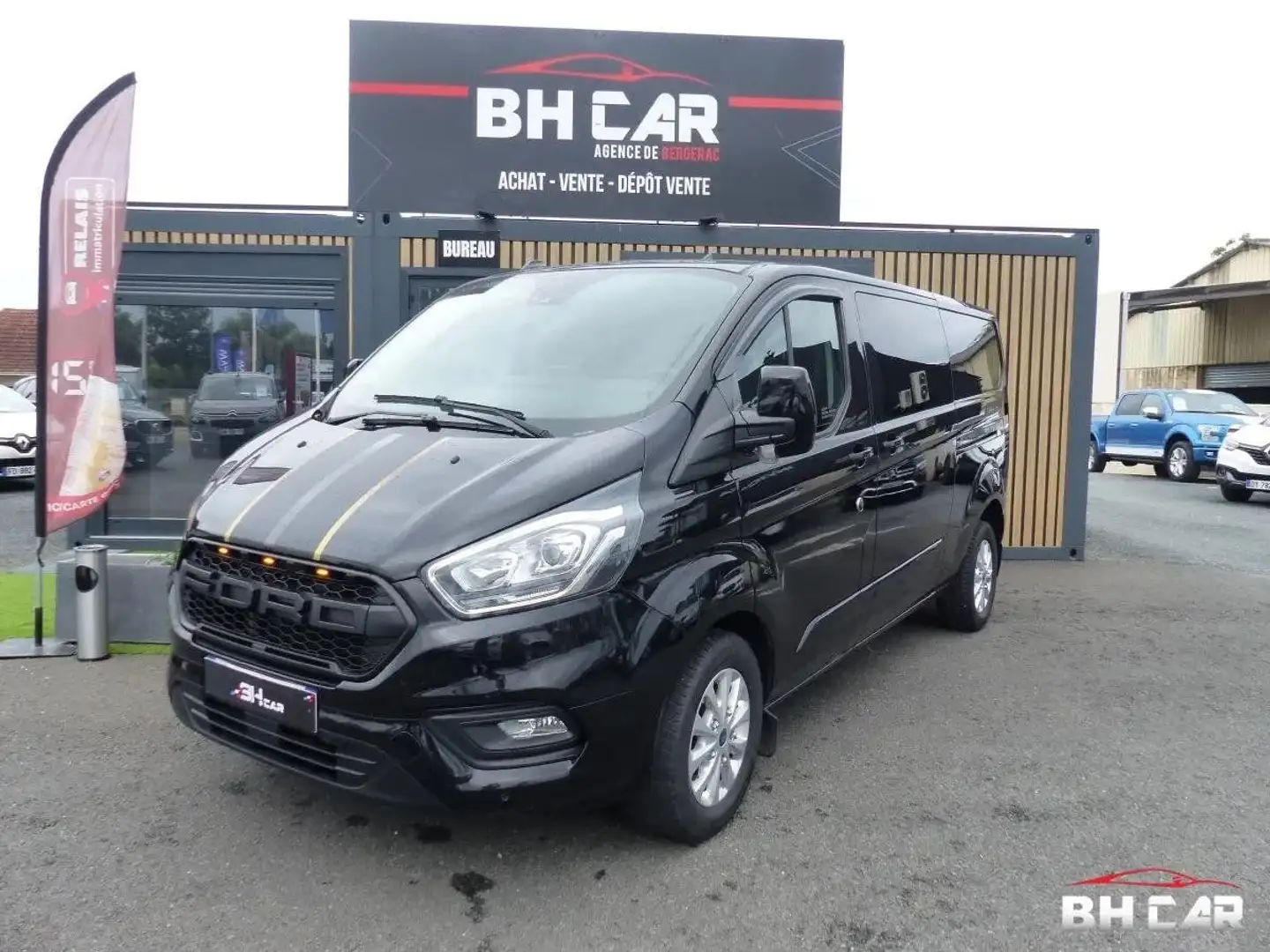 Ford Transit Custom Vu 320 CABINE APPROFONDIE 2.0 ECOBLUE 170 L Černá - 1