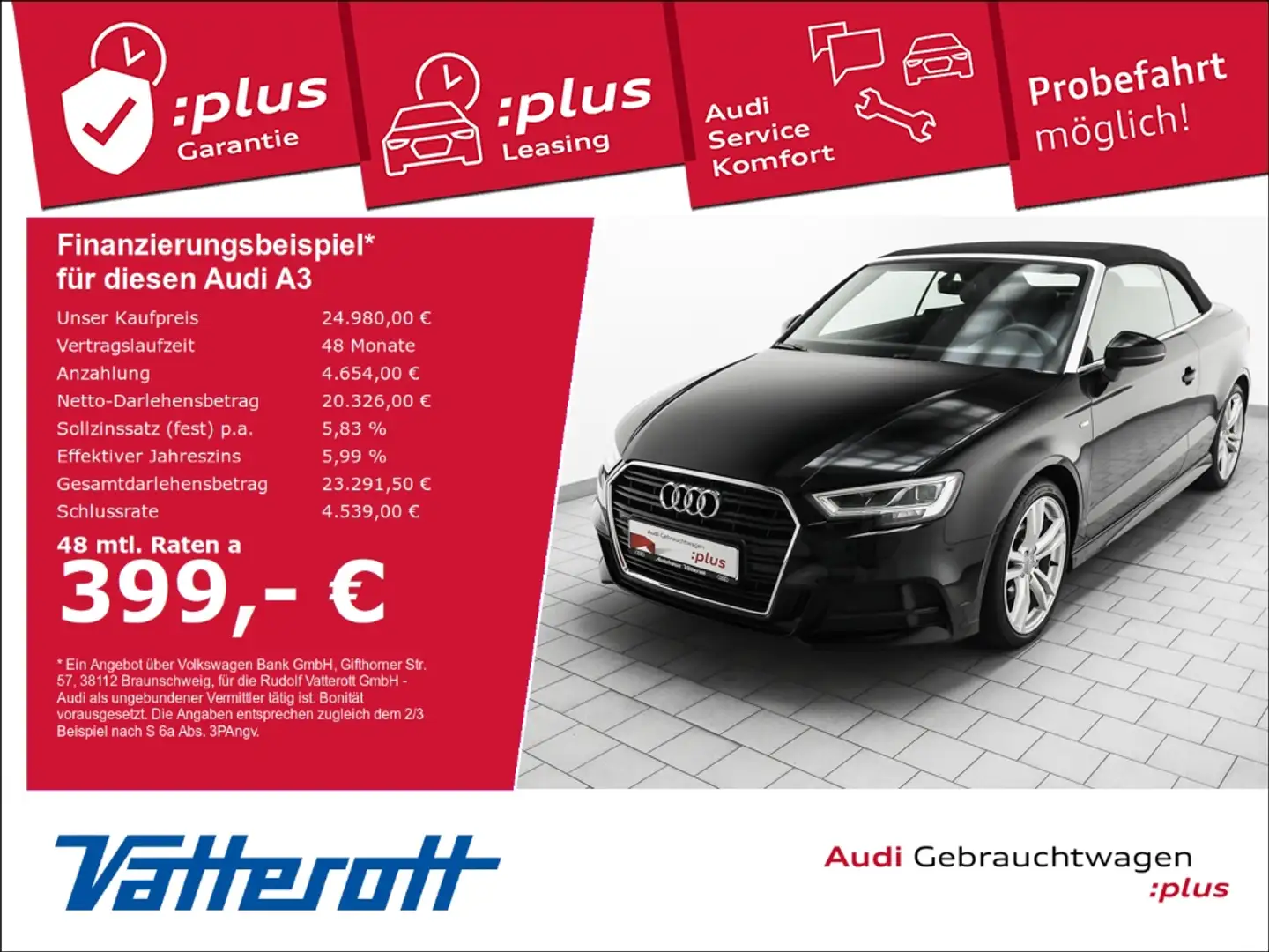 Audi A3 Cabriolet 35 TFSI sport Schwarz - 1