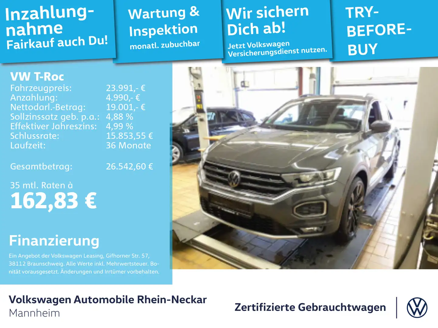 Volkswagen T-Roc 1.5 TSI Sport LED Navi App-Connect uvm Grau - 1