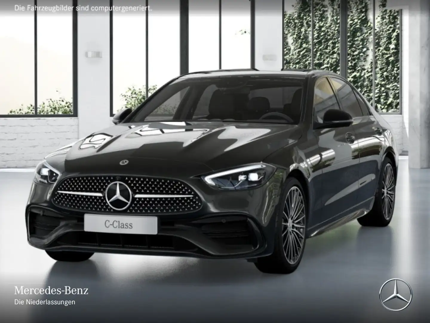 Mercedes-Benz C 180 AMG+NIGHT+PANO+360+LED+TOTW+KEYLESS+9G Grau - 2
