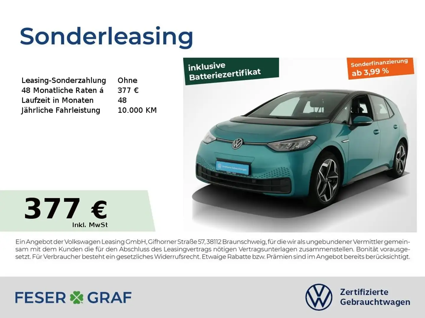 Volkswagen ID.3 Pro S Navi Kamera LED SiHz LM Blau - 1