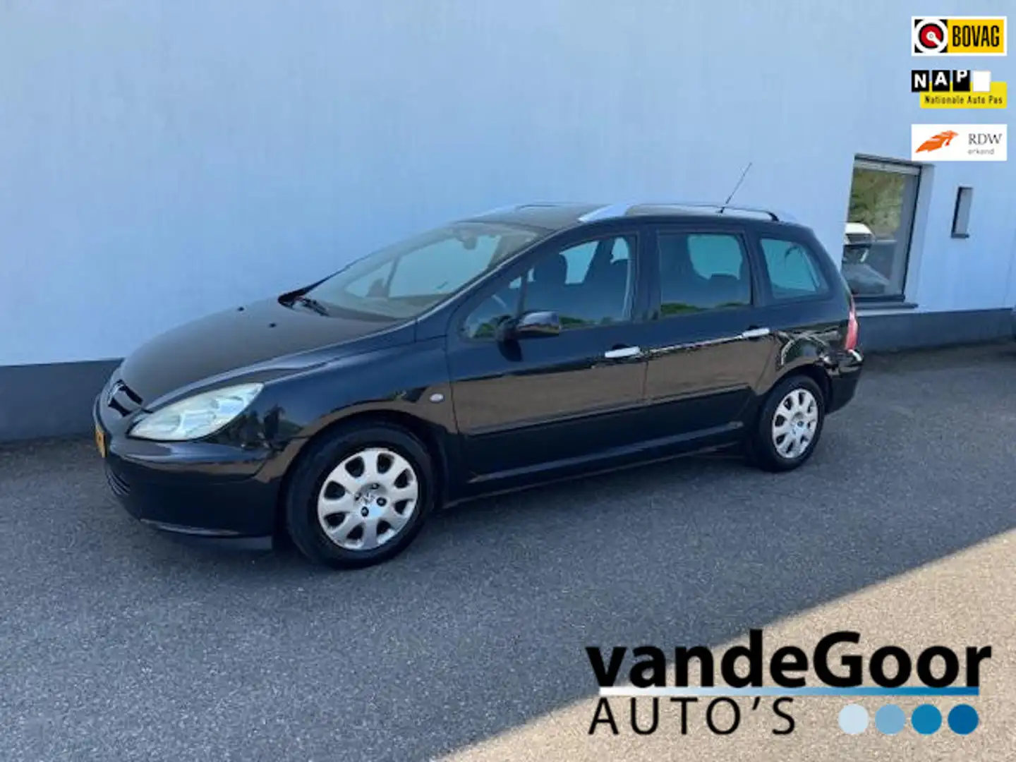 Peugeot 307 SW 1.6 16V, '03, airco, cruise, panorama-dak, nieu Zwart - 1