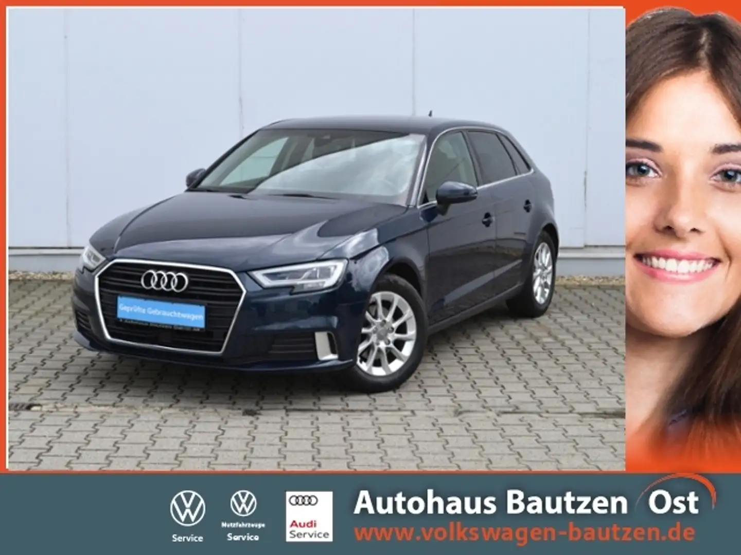Audi A3 Sportback Sport 1.0 TFSI S-tronic LED/17-ZOLL+SFW Bleu - 1