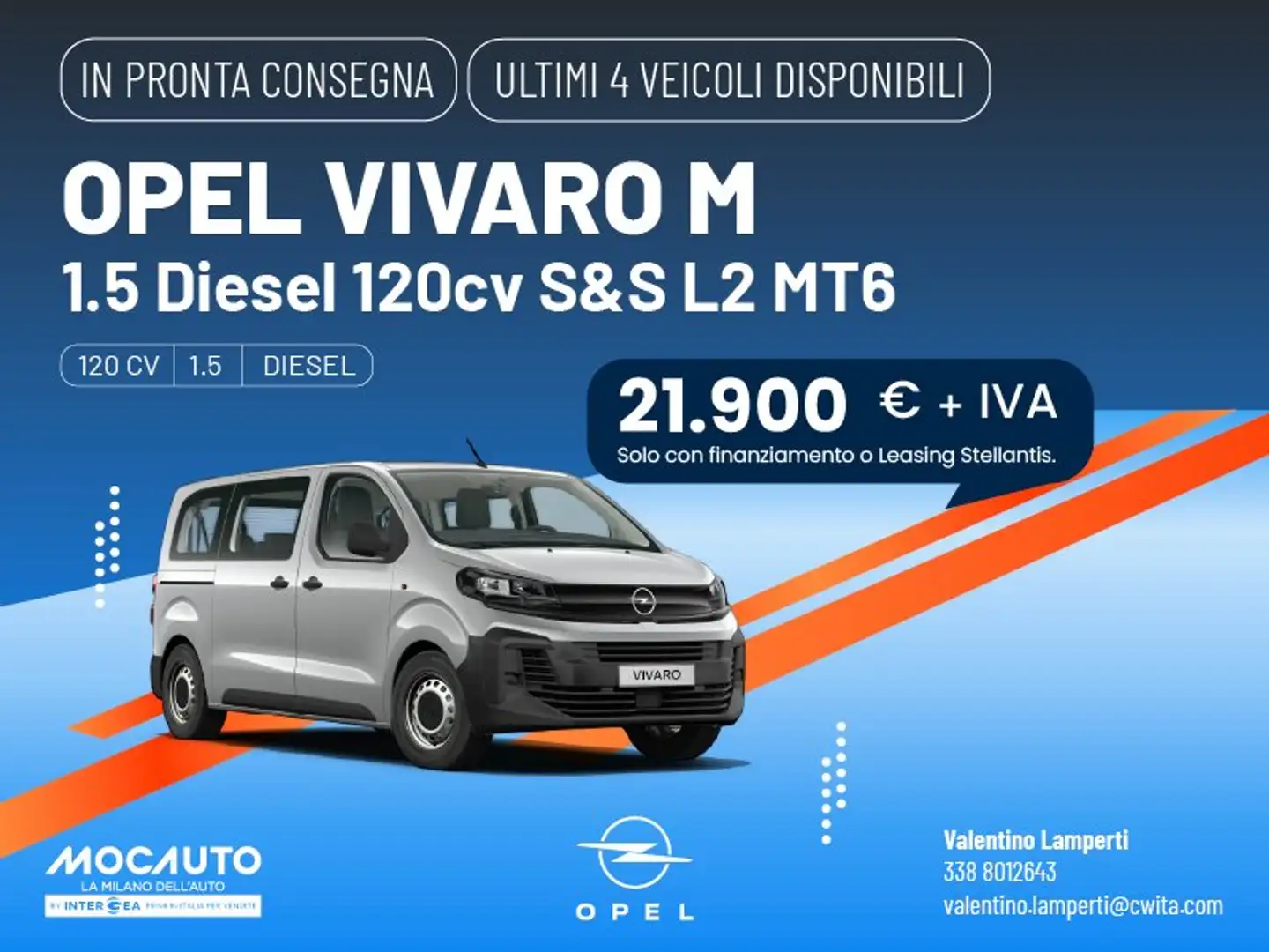 Opel vivaro 1.5 120 cv passo medio euro 21900 + iva Weiß - 1