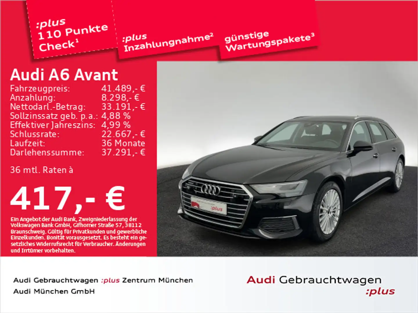 Audi A6 45 TDI qu. S tronic design AHK/Virtual+ Schwarz - 1